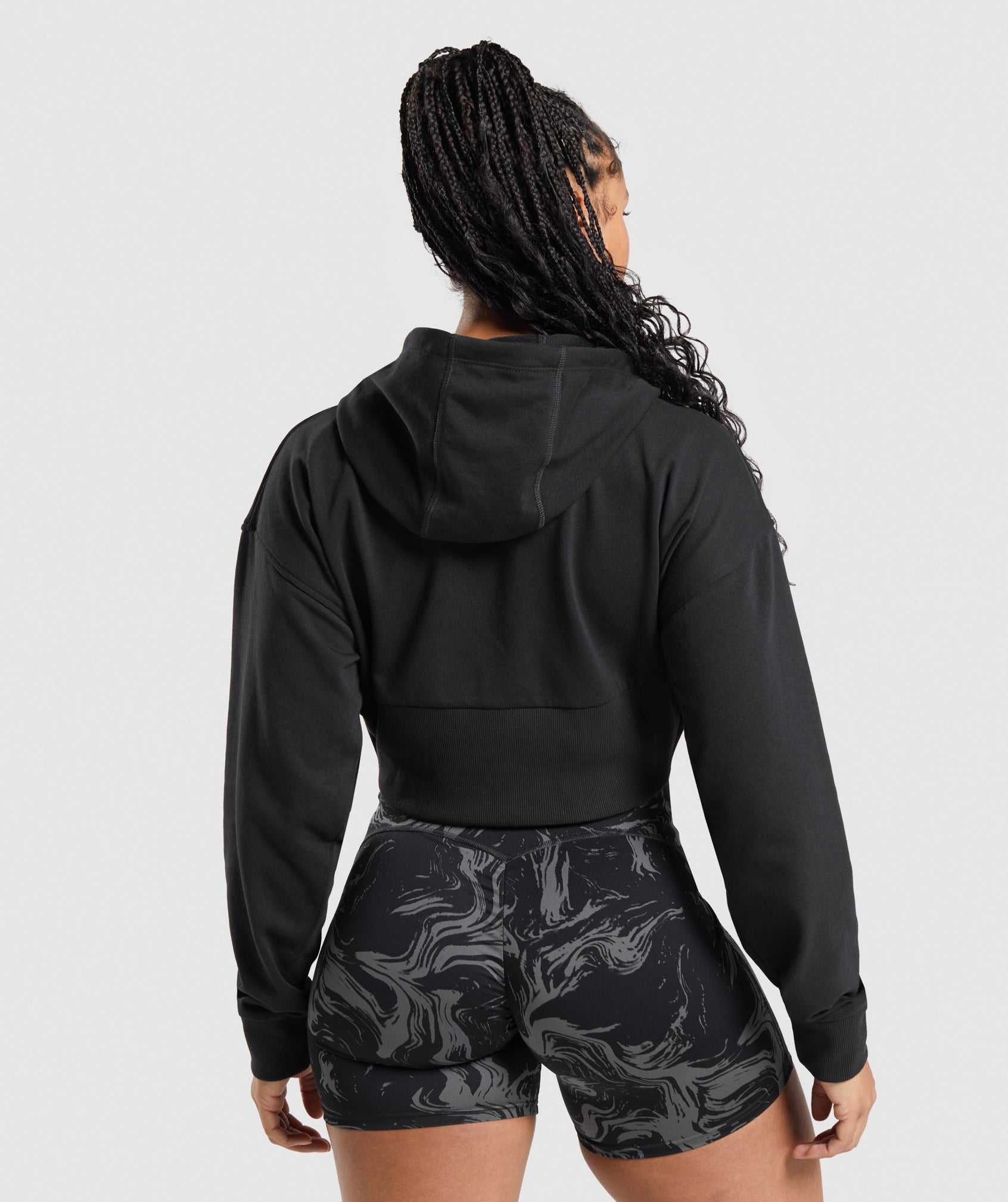 Gymshark GS Power Cropped Zip Hoodie Zwart | RHYA86139