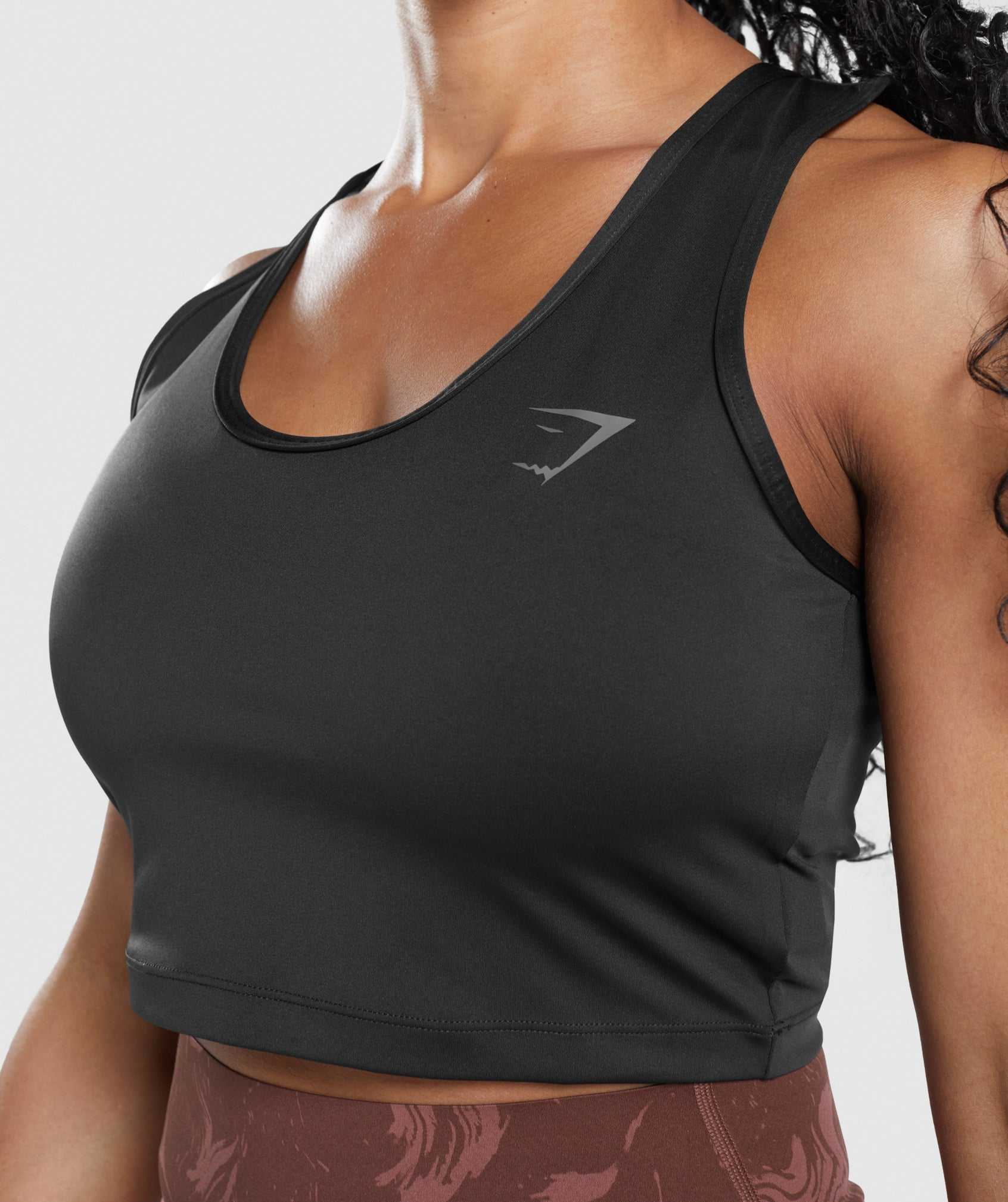 Gymshark GS Power Open Back Cropped Tanktop Zwart | AVXF28637