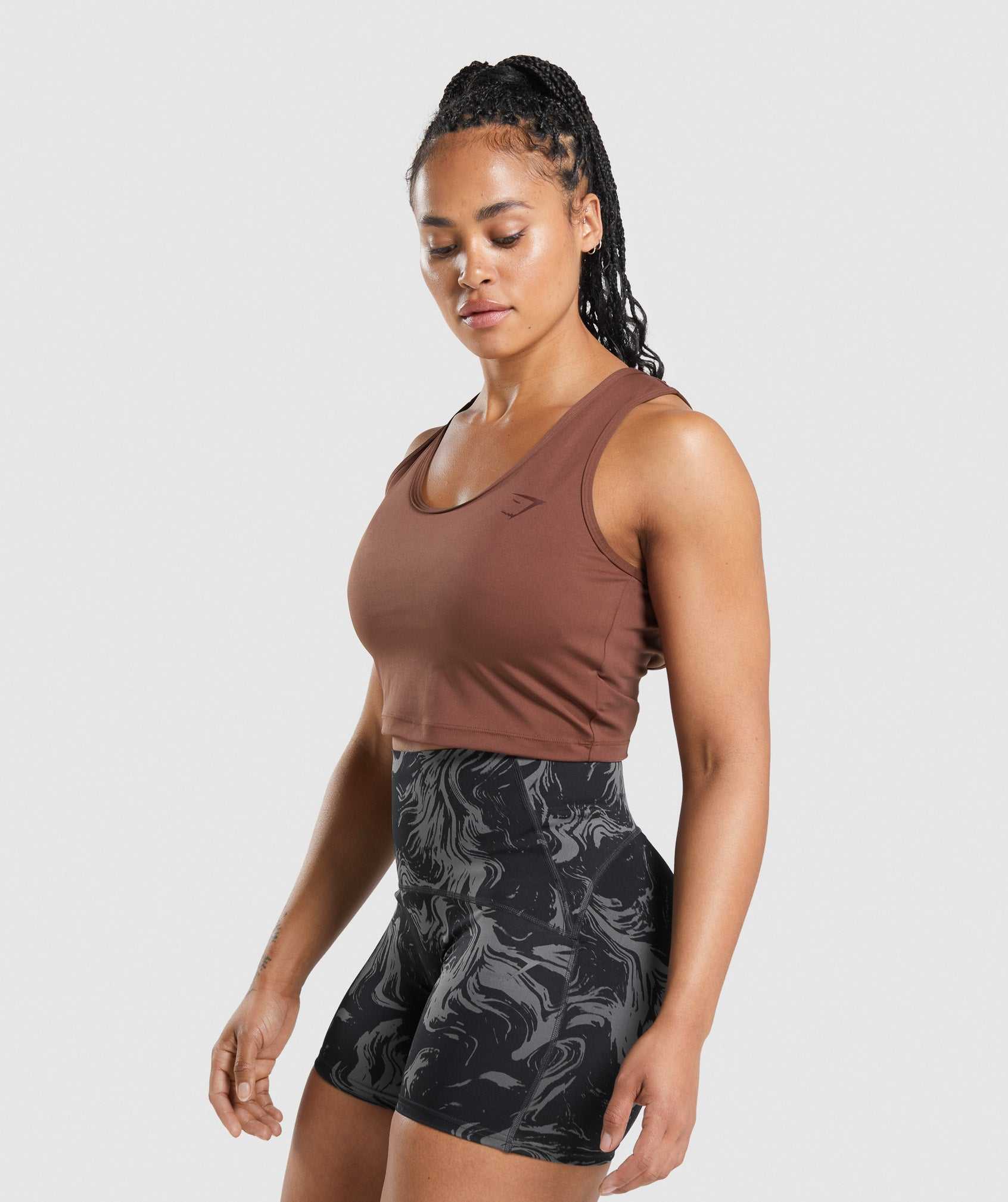 Gymshark GS Power Open Back Cropped Tanktop Roze Bruin | JGHC17865