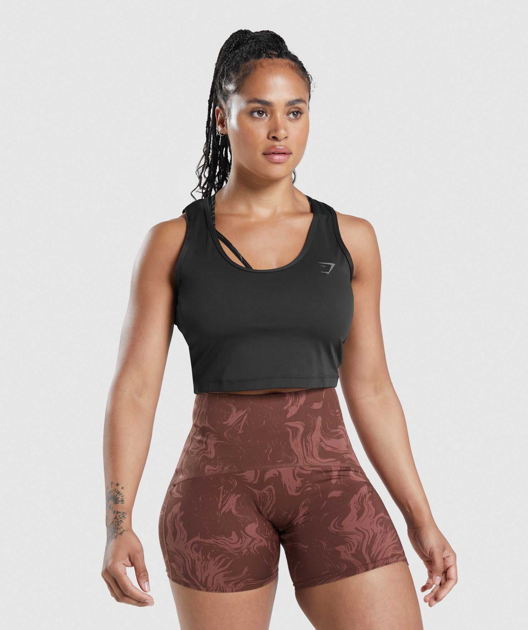 Gymshark GS Power Open Back Cropped Topjes Zwart | HVQK57213