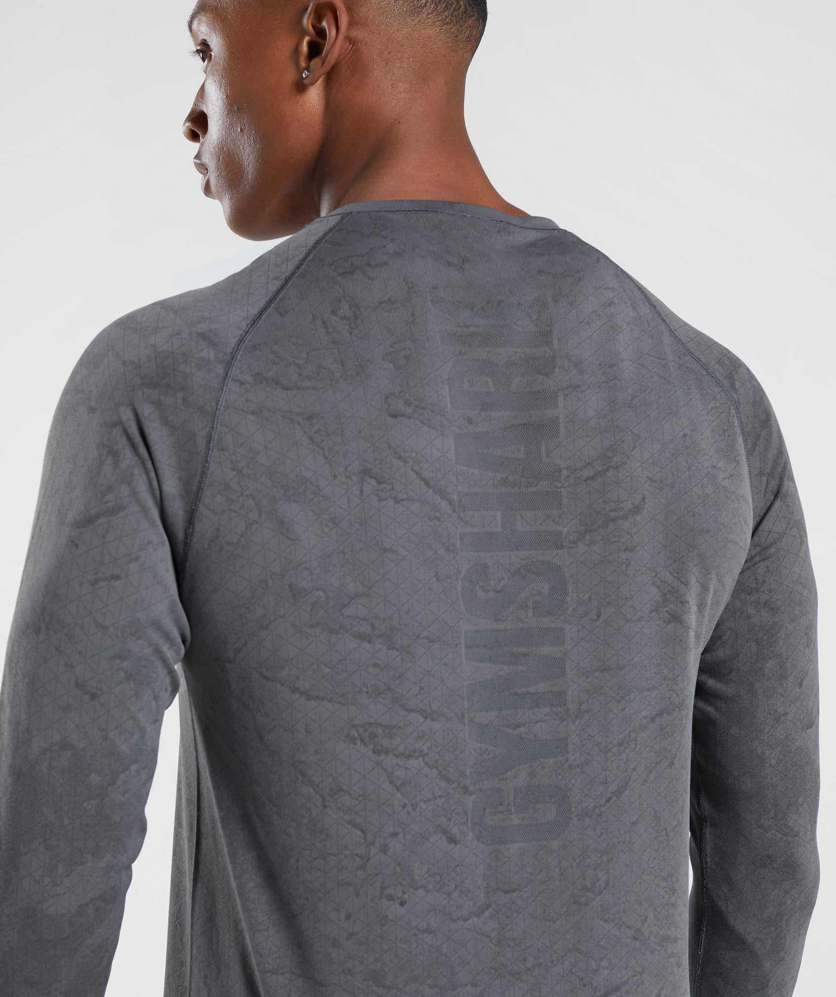 Gymshark Geo Seamless Long Sleeve T-shirts Grijs Zwart | SNYJ69413