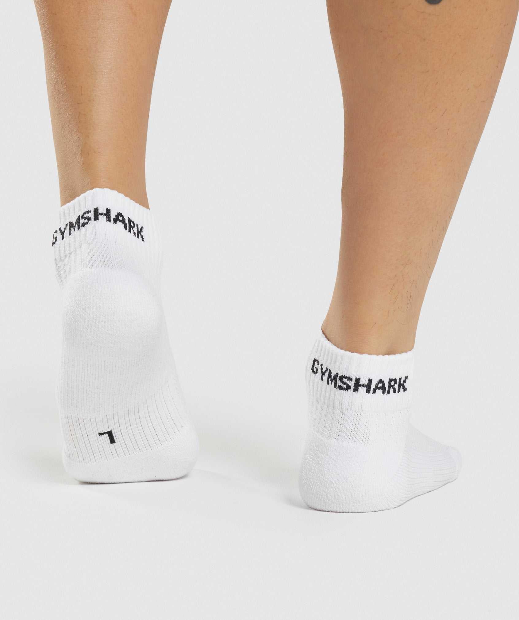 Gymshark Jacquard Quarter Socks 3pk Accessoires Wit | AIOZ98630