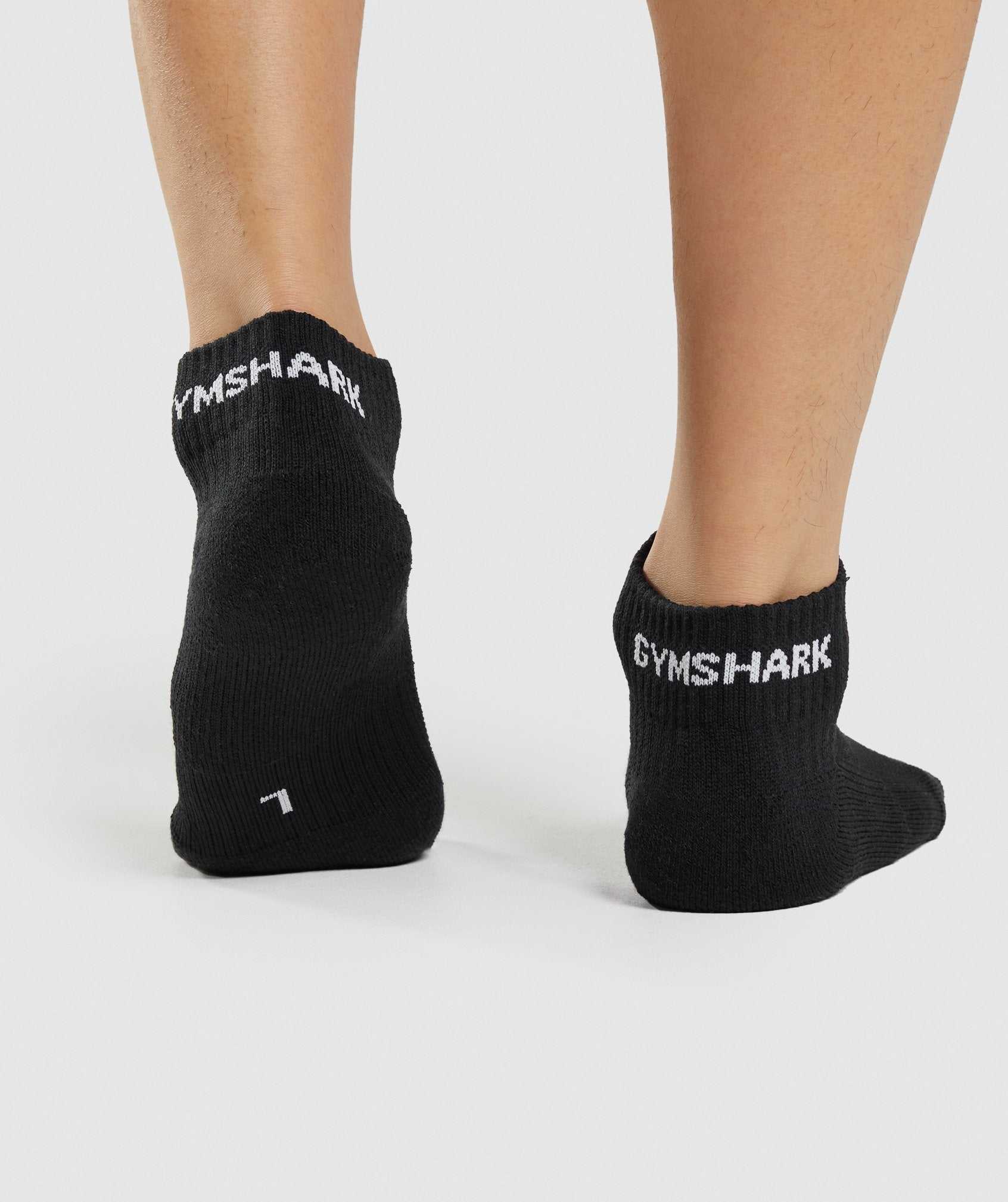 Gymshark Jacquard Quarter Socks 3pk Accessoires Zwart | AMVF54321