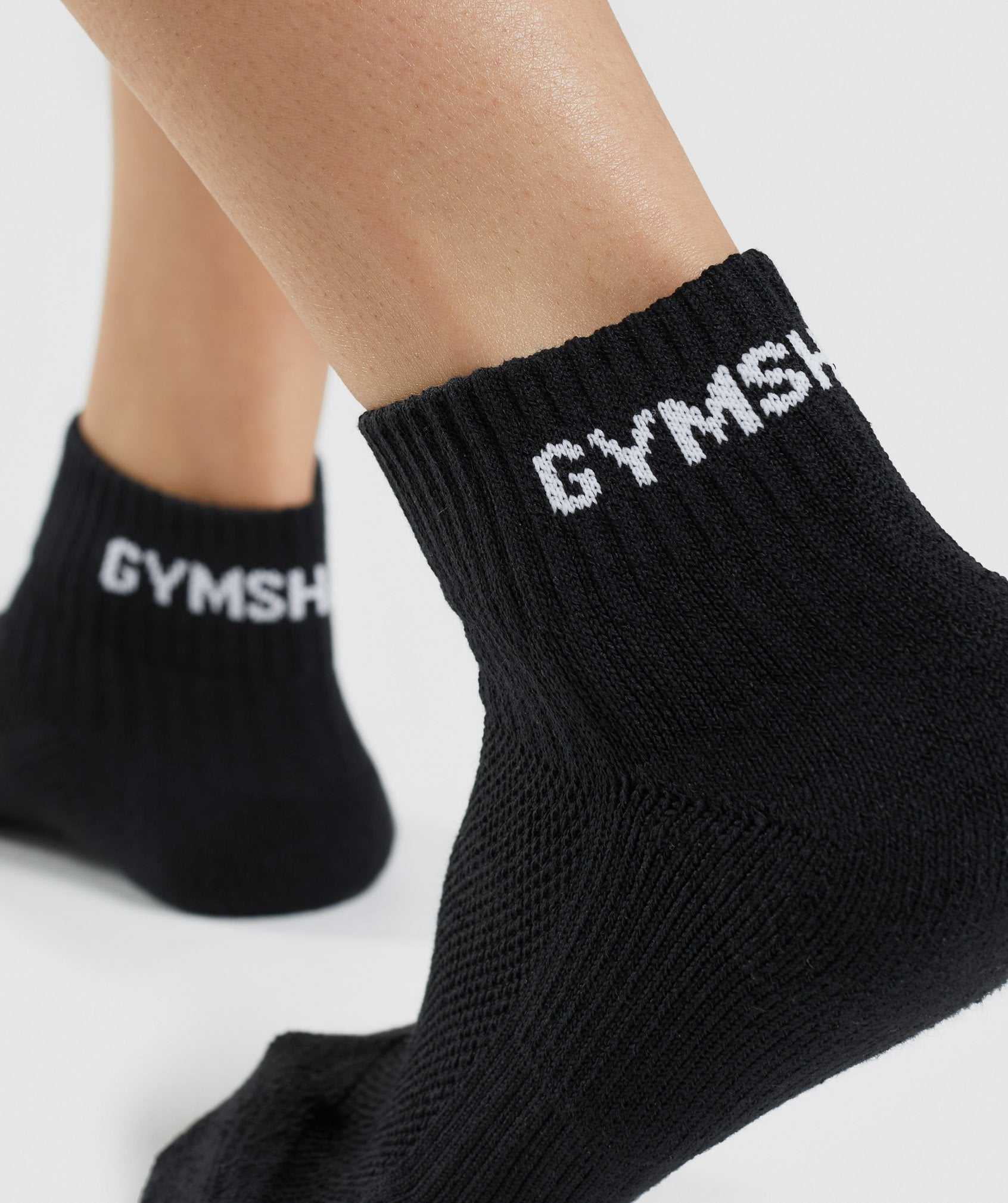 Gymshark Jacquard Quarter Socks 3pk Accessoires Zwart | AMVF54321