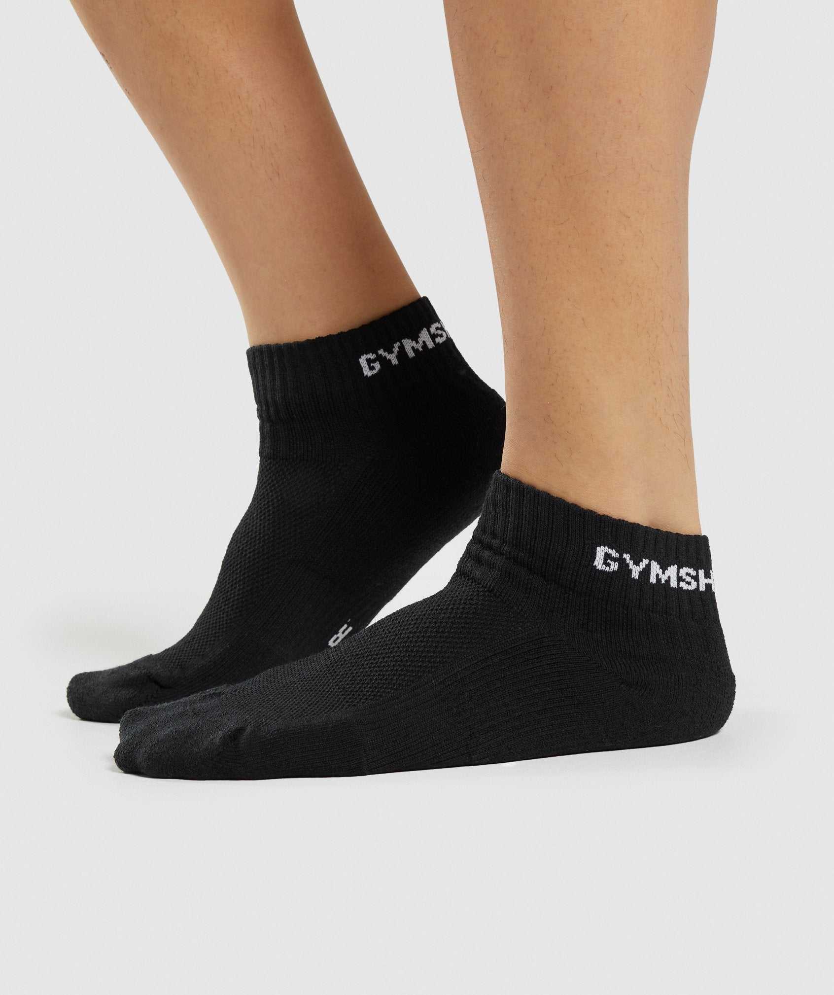 Gymshark Jacquard Quarter Socks 3pk Accessoires Zwart | AMVF54321