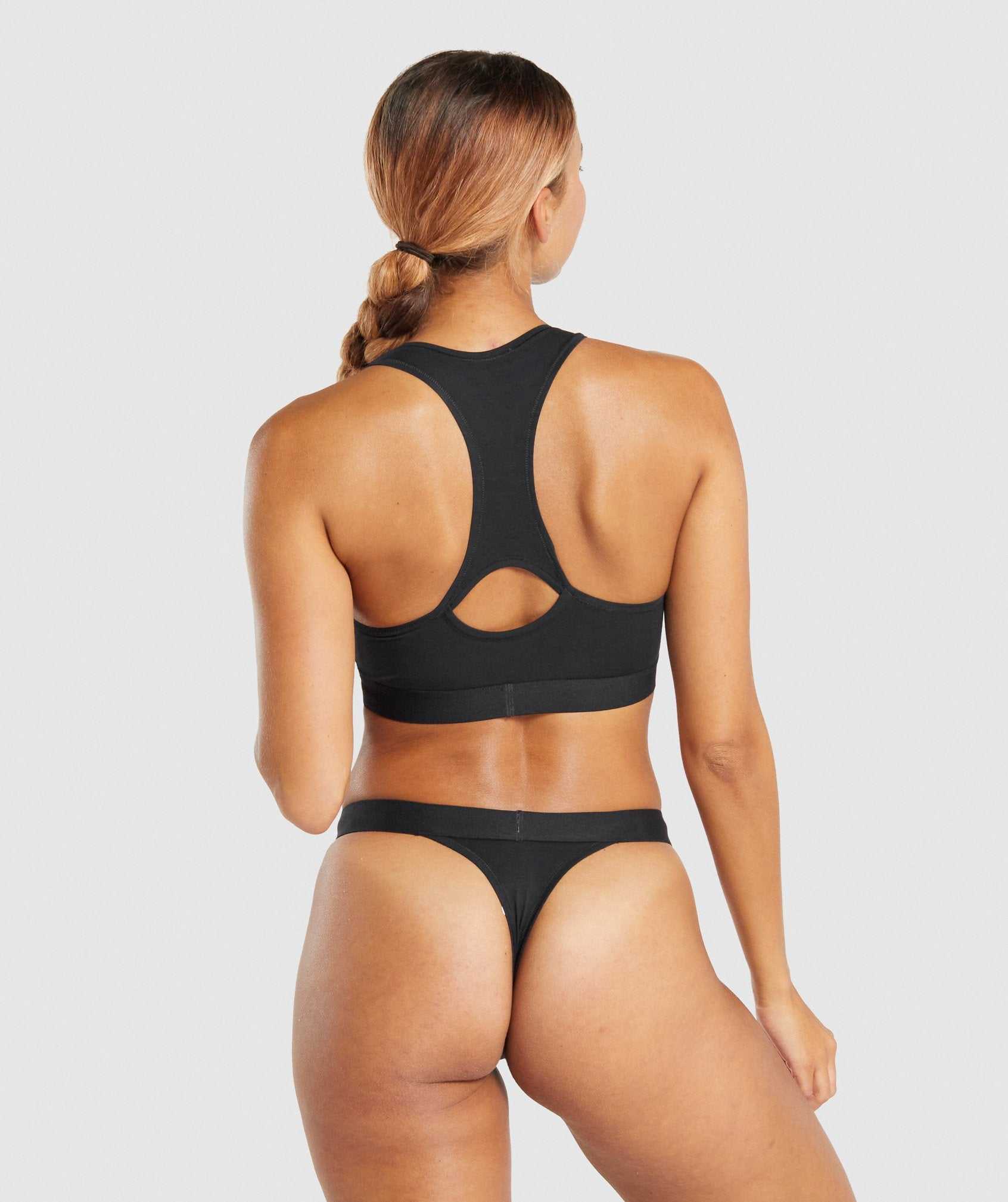 Gymshark Katoenen Bralette Ondergoed Zwart | RJBI73968