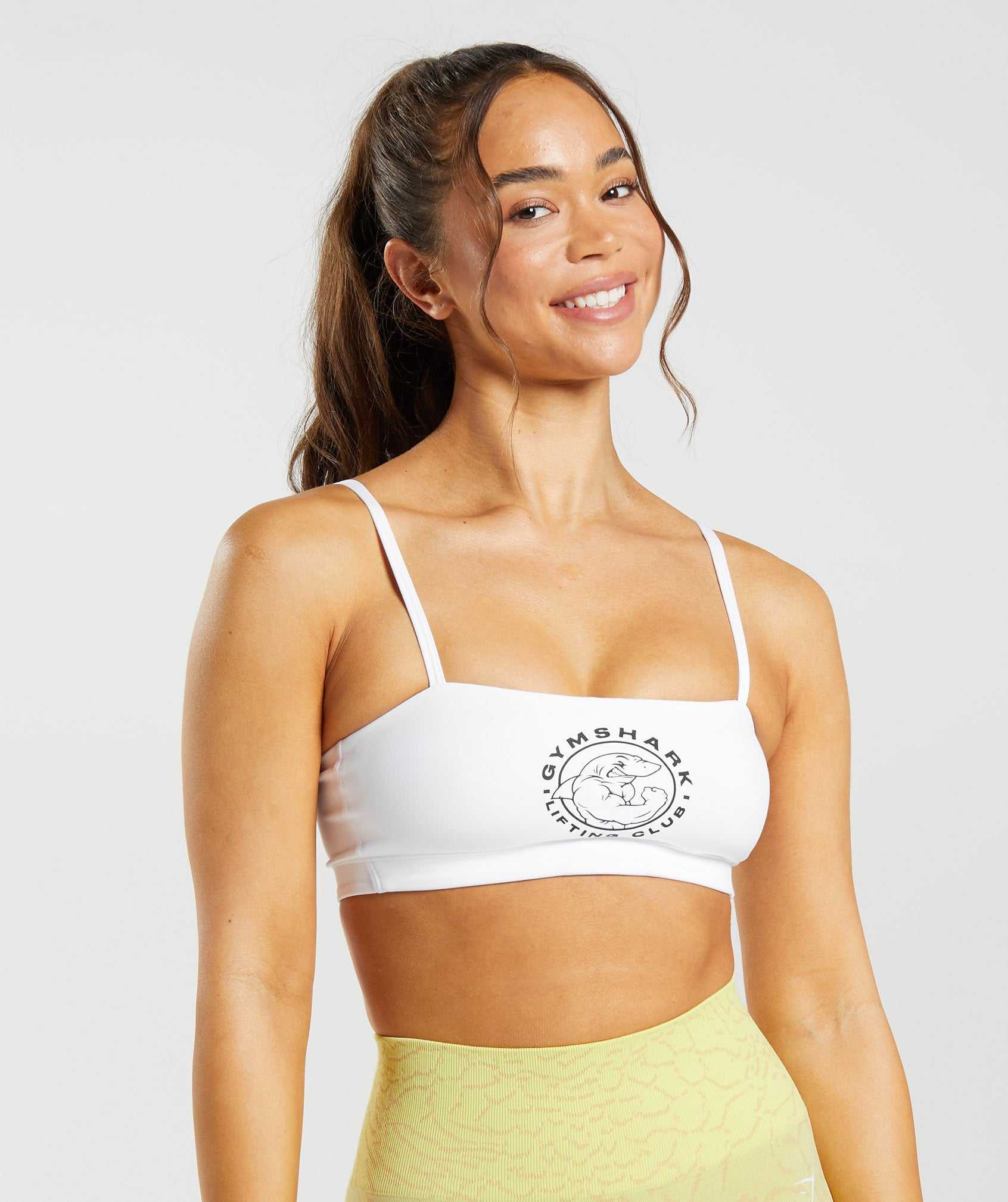 Gymshark Legacy Bandeau Bra Sport Bh Wit | HJWE69480