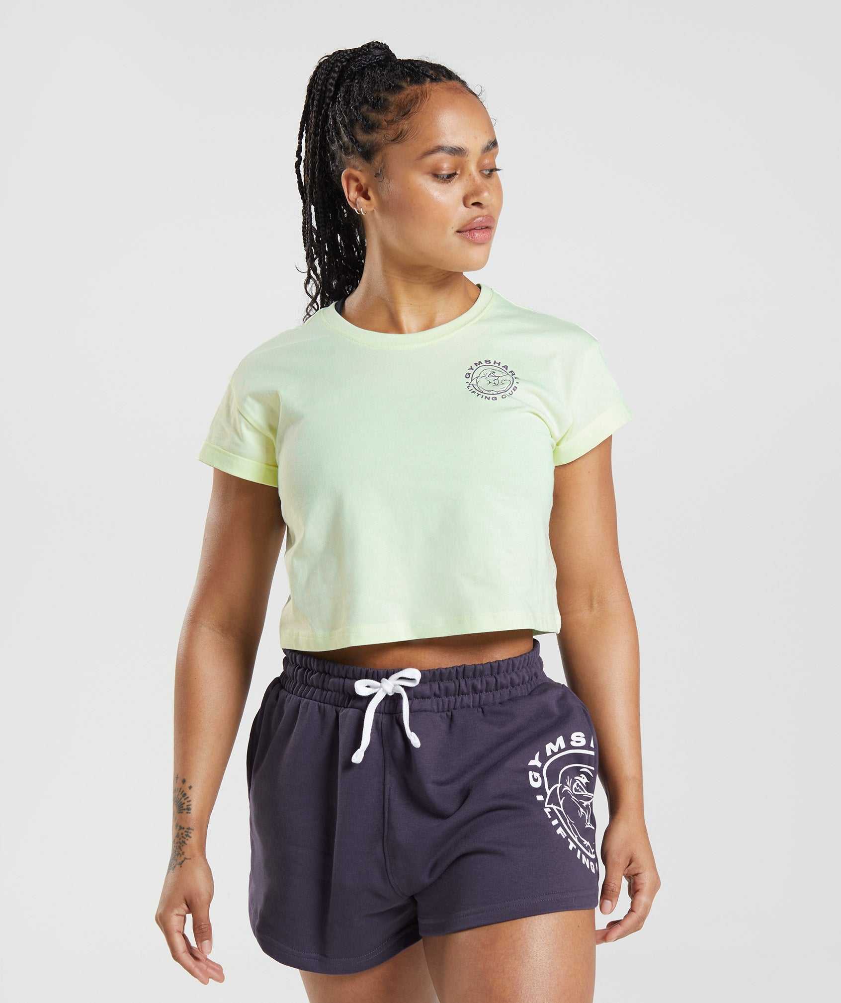 Gymshark Legacy Crop Topjes Groen | HBUL68059