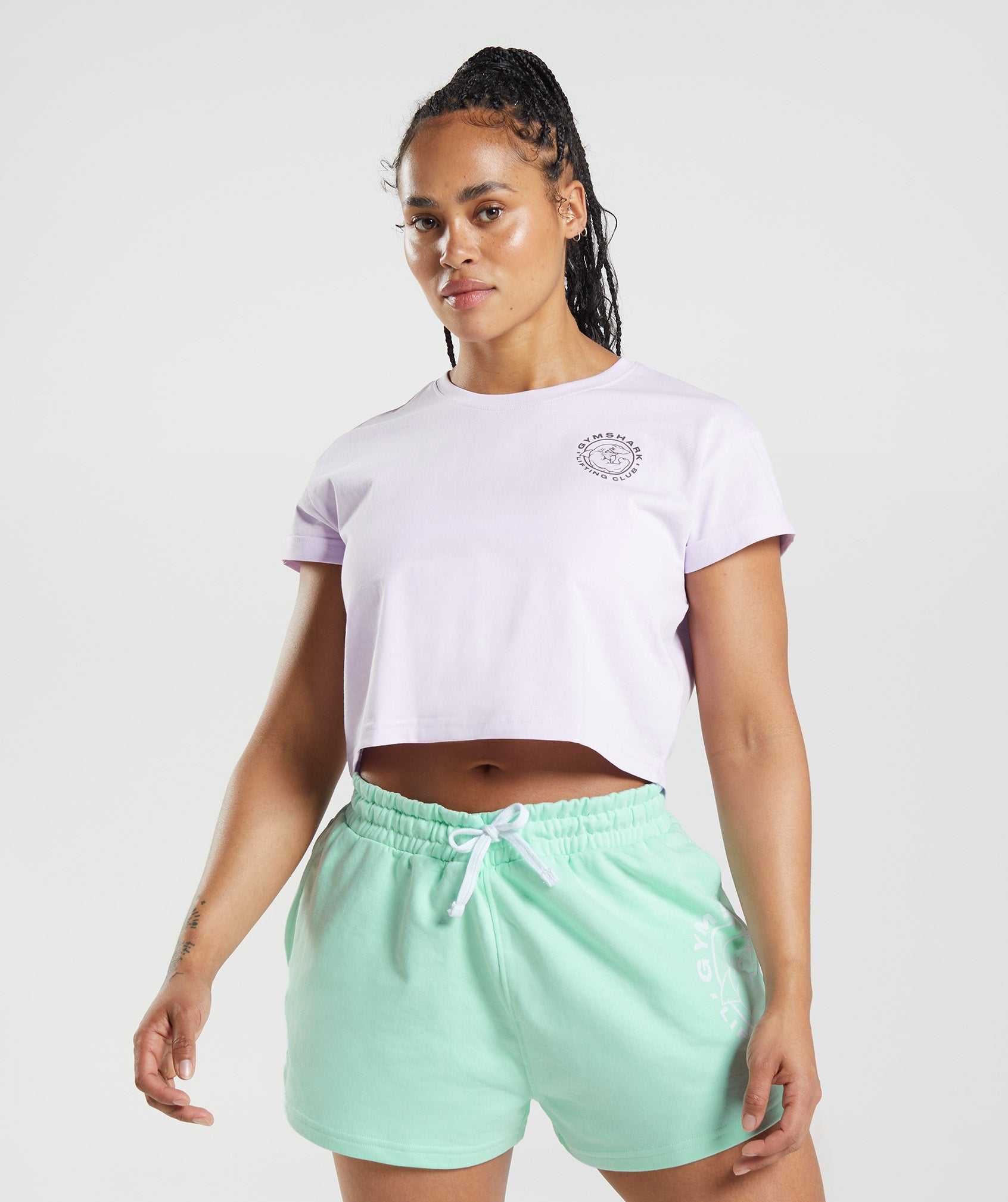 Gymshark Legacy Crop Topjes Paars | JVNP56342