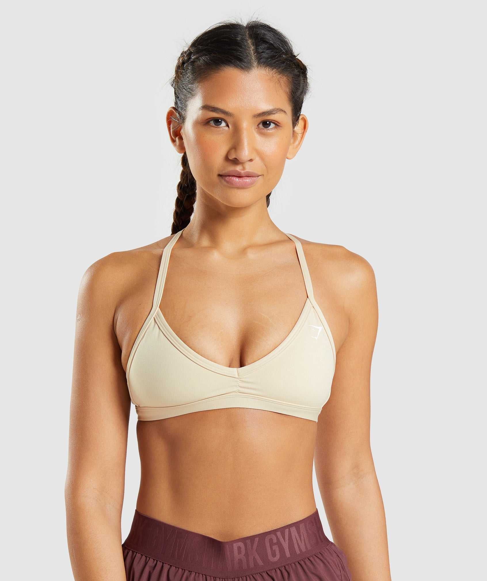 Gymshark Minimal Sport Bh Lichtgeel Bruin | QSPK26173