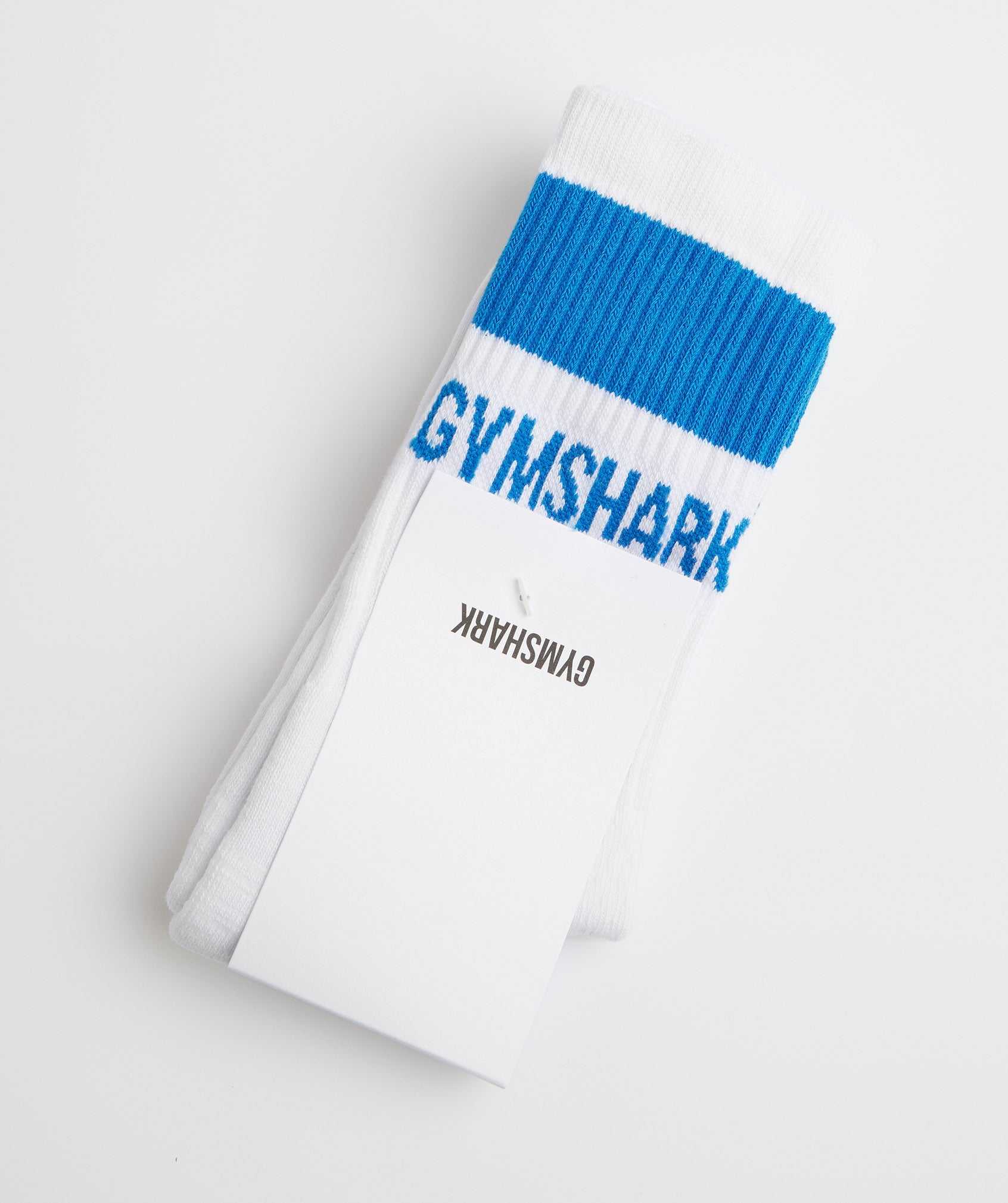 Gymshark Premium Jacquard Single Socks Accessoires Wit Blauw | BZCG78651