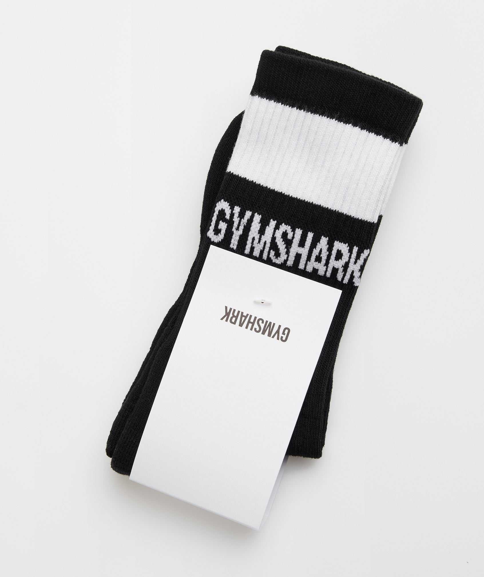 Gymshark Premium Jacquard Single Socks Accessoires Zwart Wit | EWFZ98130