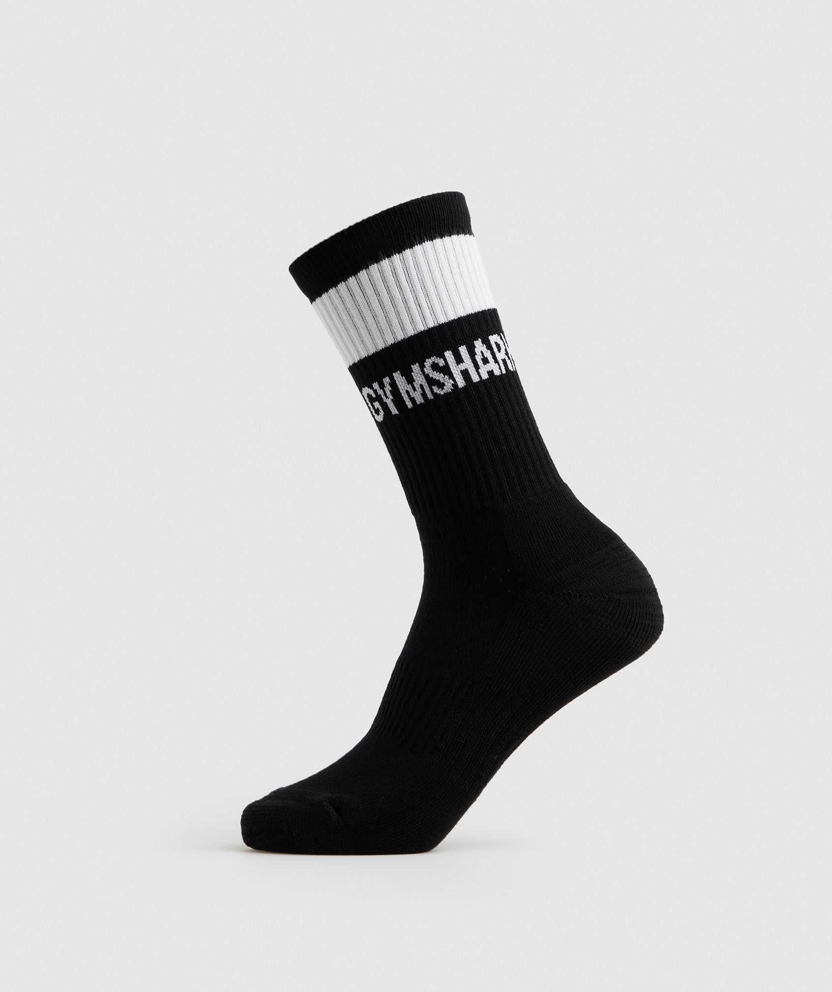 Gymshark Premium Jacquard Single Socks Accessoires Zwart Wit | EWFZ98130