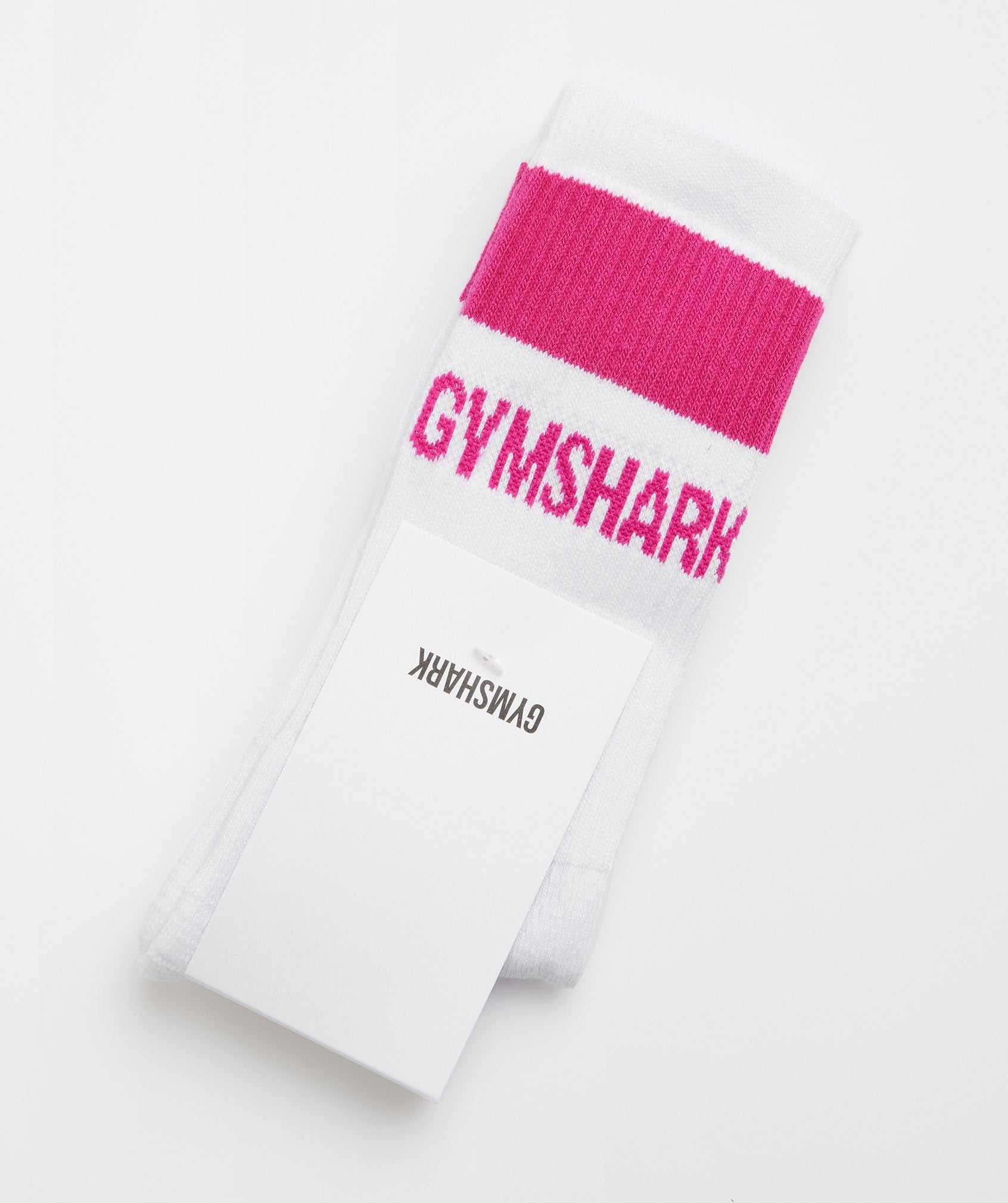 Gymshark Premium Jacquard Single Socks Accessoires Wit Roze | VXIB51746