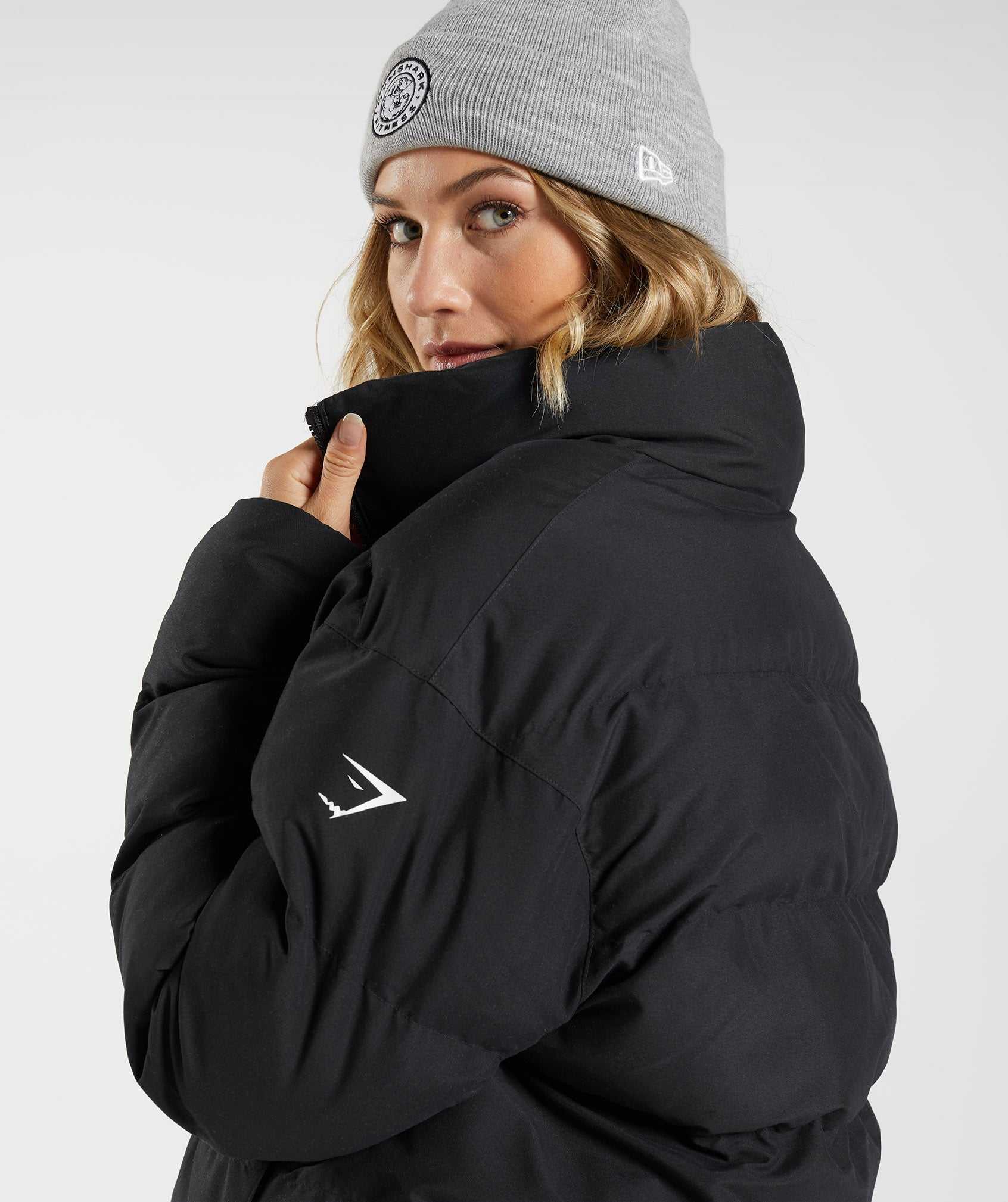 Gymshark Puffer Jassen Zwart | EITR48361