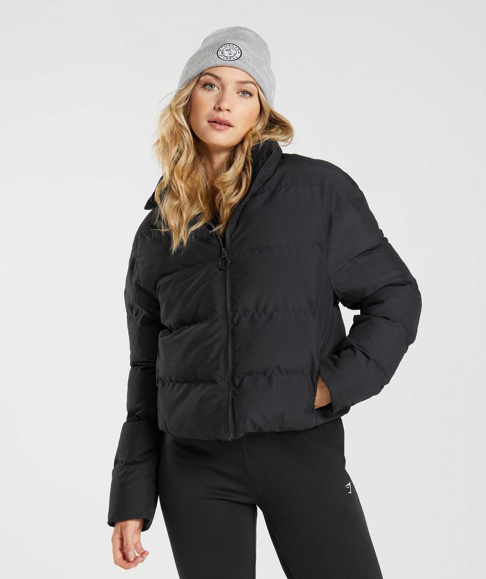 Gymshark Puffer Jassen Zwart | EITR48361