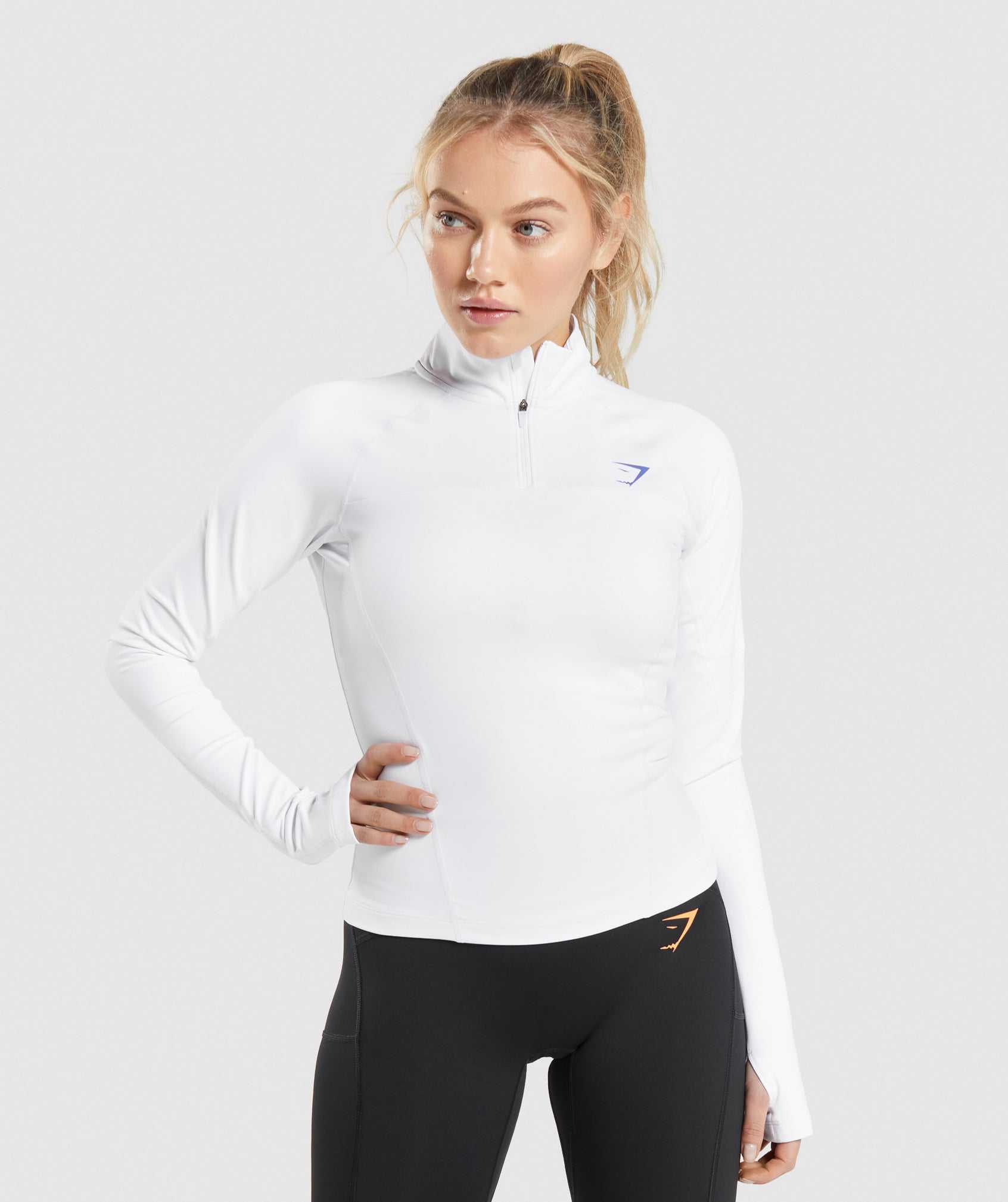 Gymshark Pulse 1/4 Zip Pullover Wit | HIXZ74609