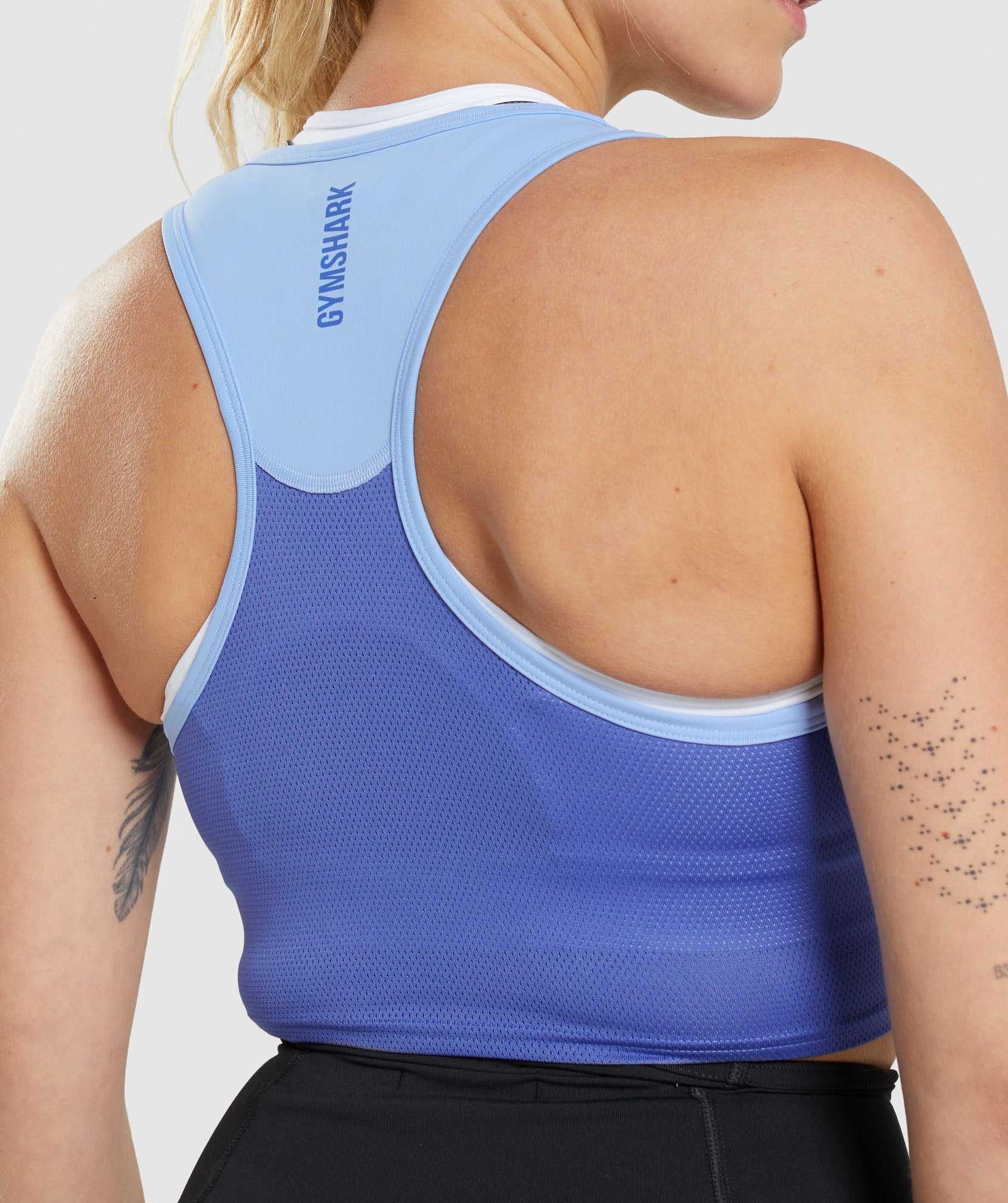 Gymshark Pulse Crop Tanktop Blauw Blauw | XMTE08731