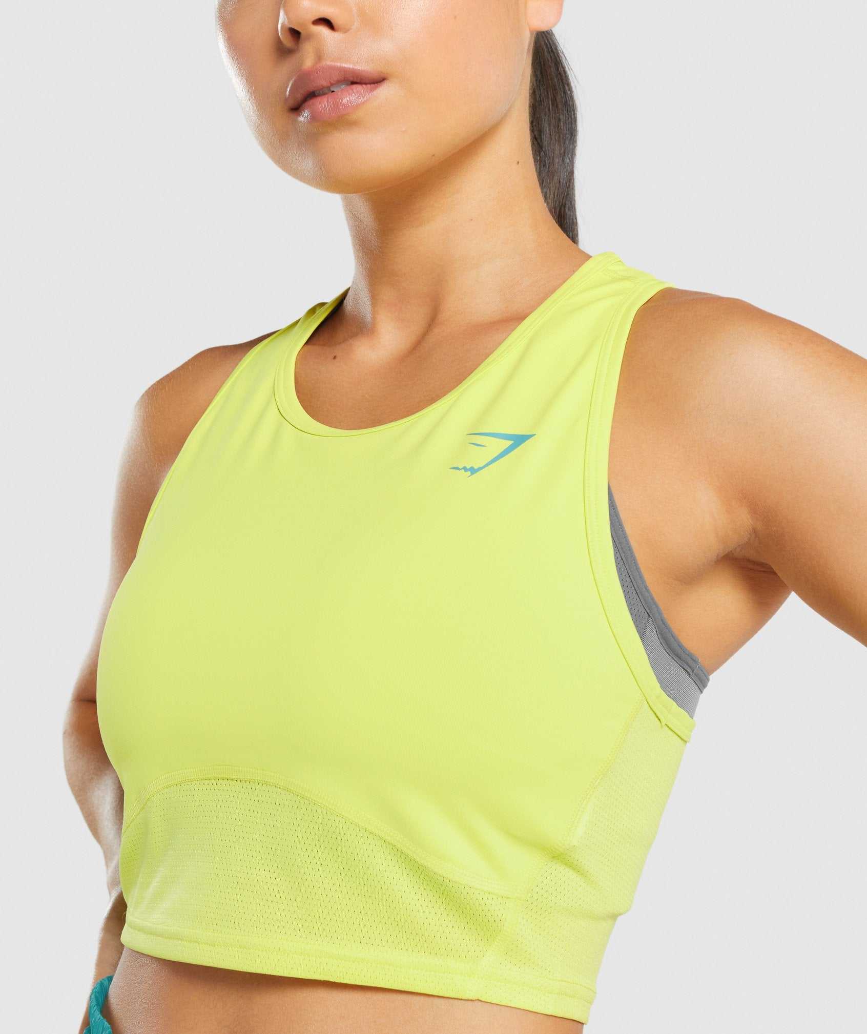 Gymshark Pulse Crop Tanktop Geel | YKHM32849