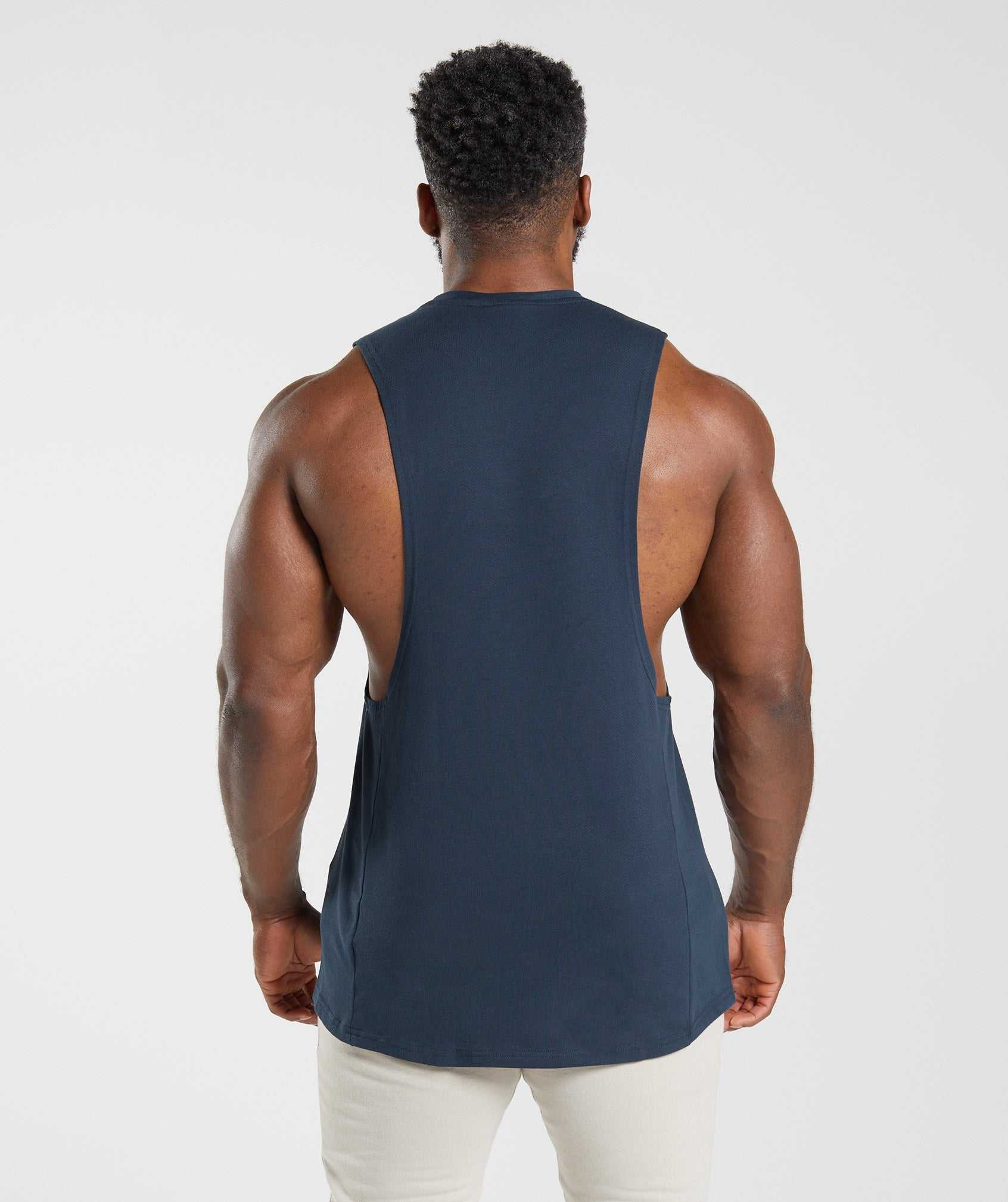 Gymshark React Drop Arm Tanktop Donkerblauw | XLVF04973