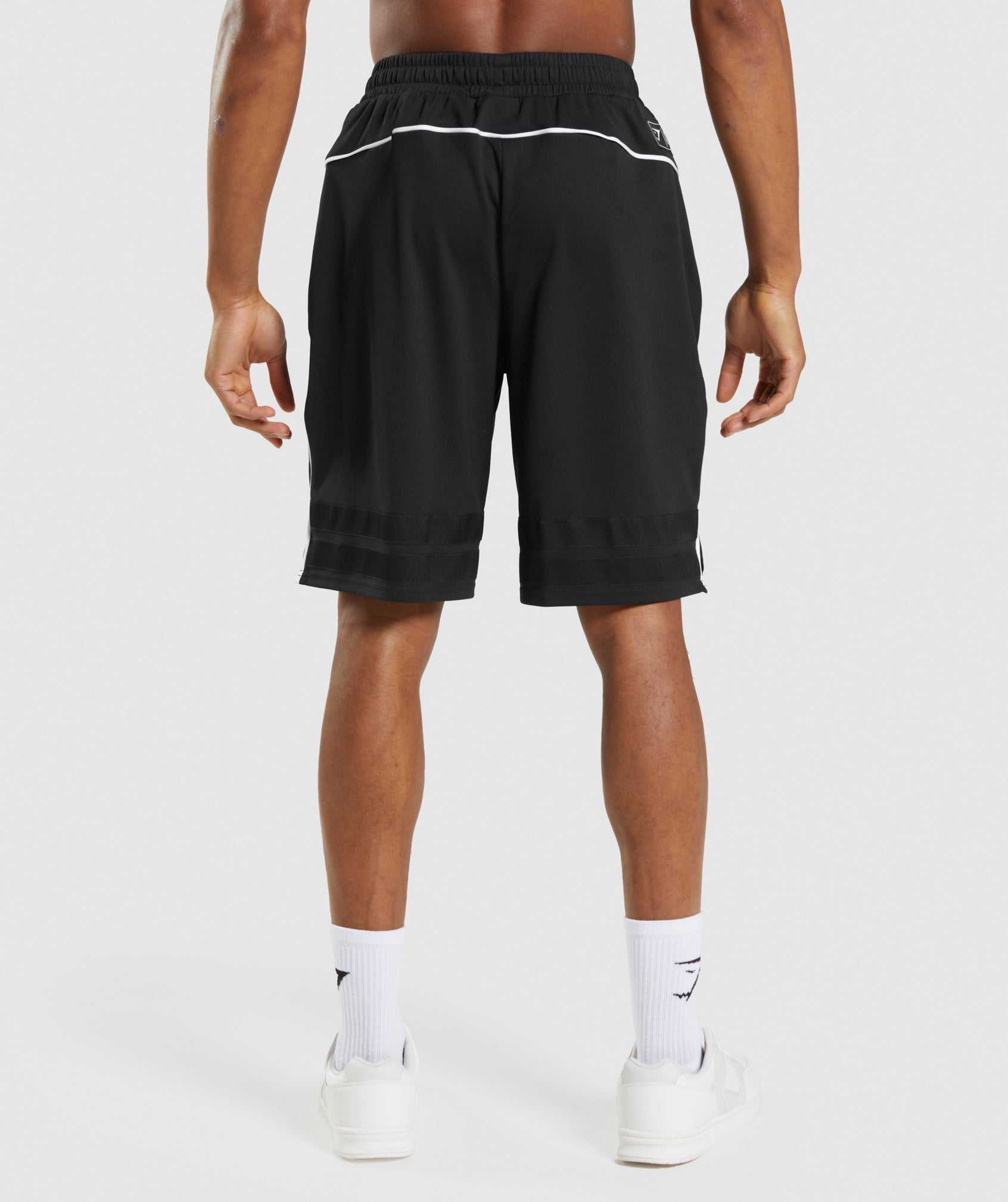 Gymshark Recess Basketball Korte Broek Zwart Wit | FYTL85201