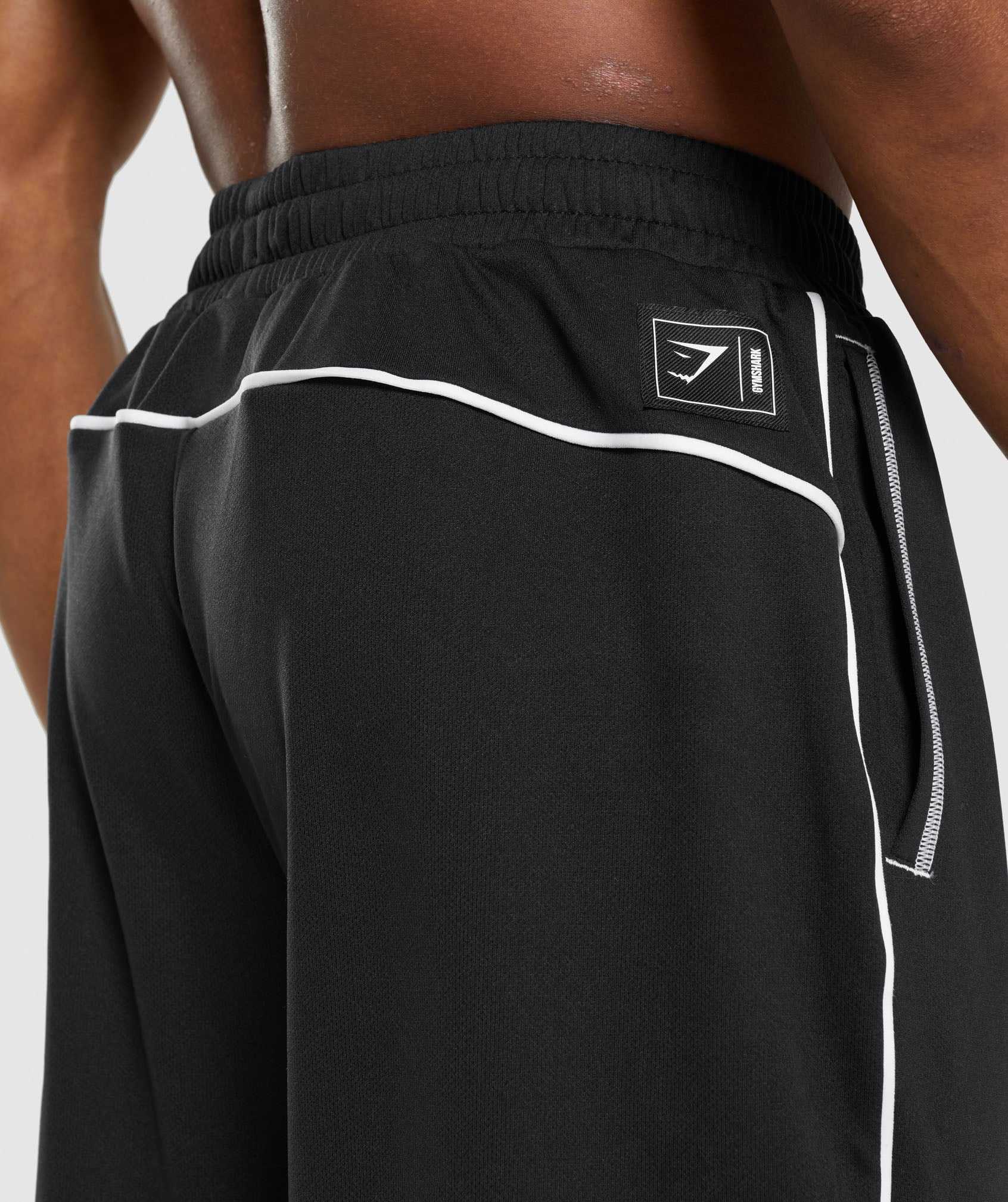 Gymshark Recess Basketball Korte Broek Zwart Wit | FYTL85201