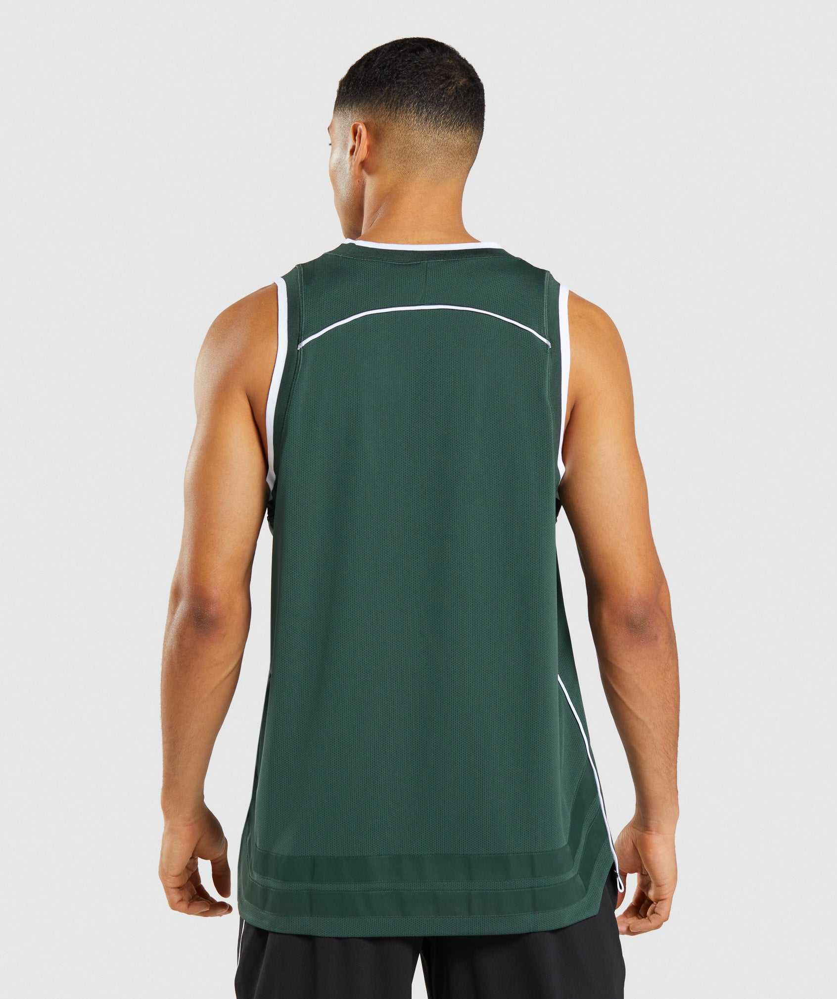 Gymshark Recess Basketball Tanktop Obsidian Groen Wit | CLUB16974