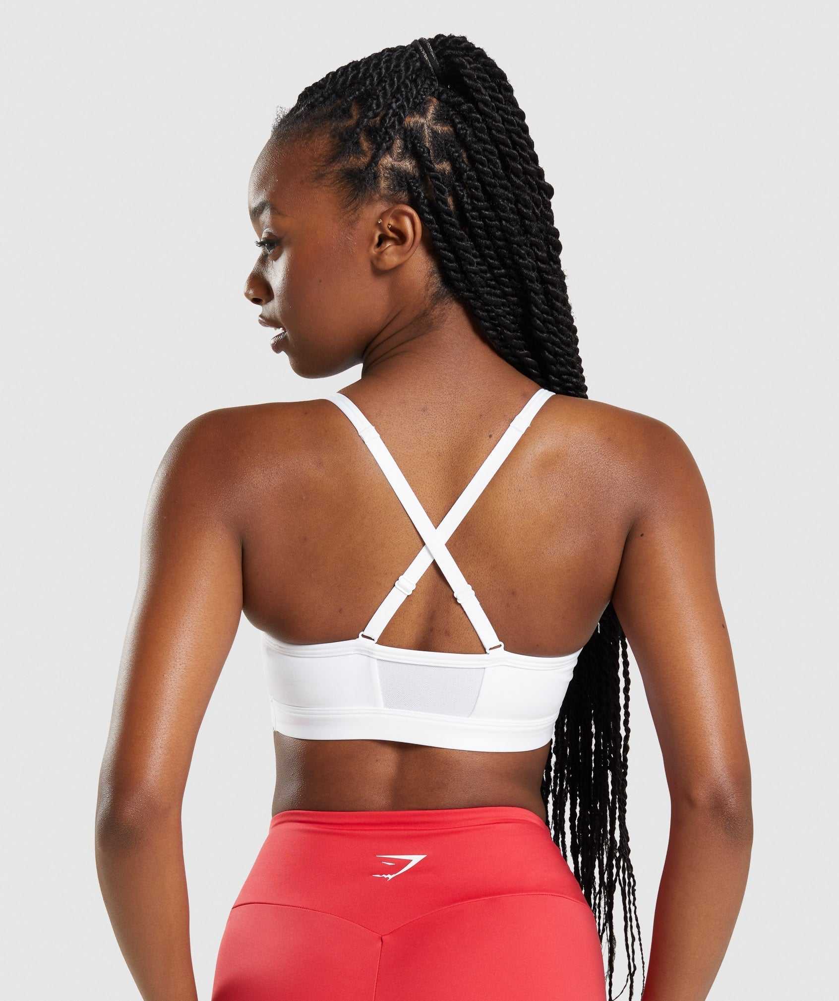 Gymshark Ruched Sport Bh Wit | GMQY48091