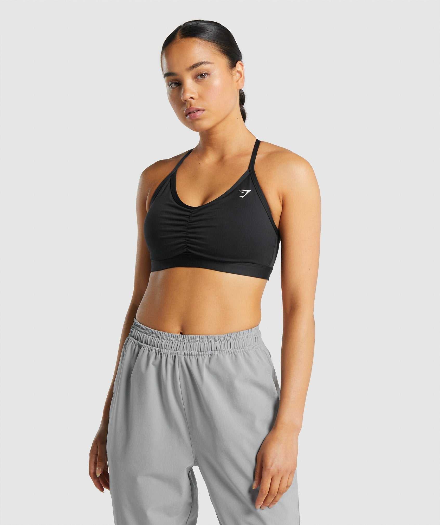 Gymshark Ruched Sport Bh Zwart | KEZM01326