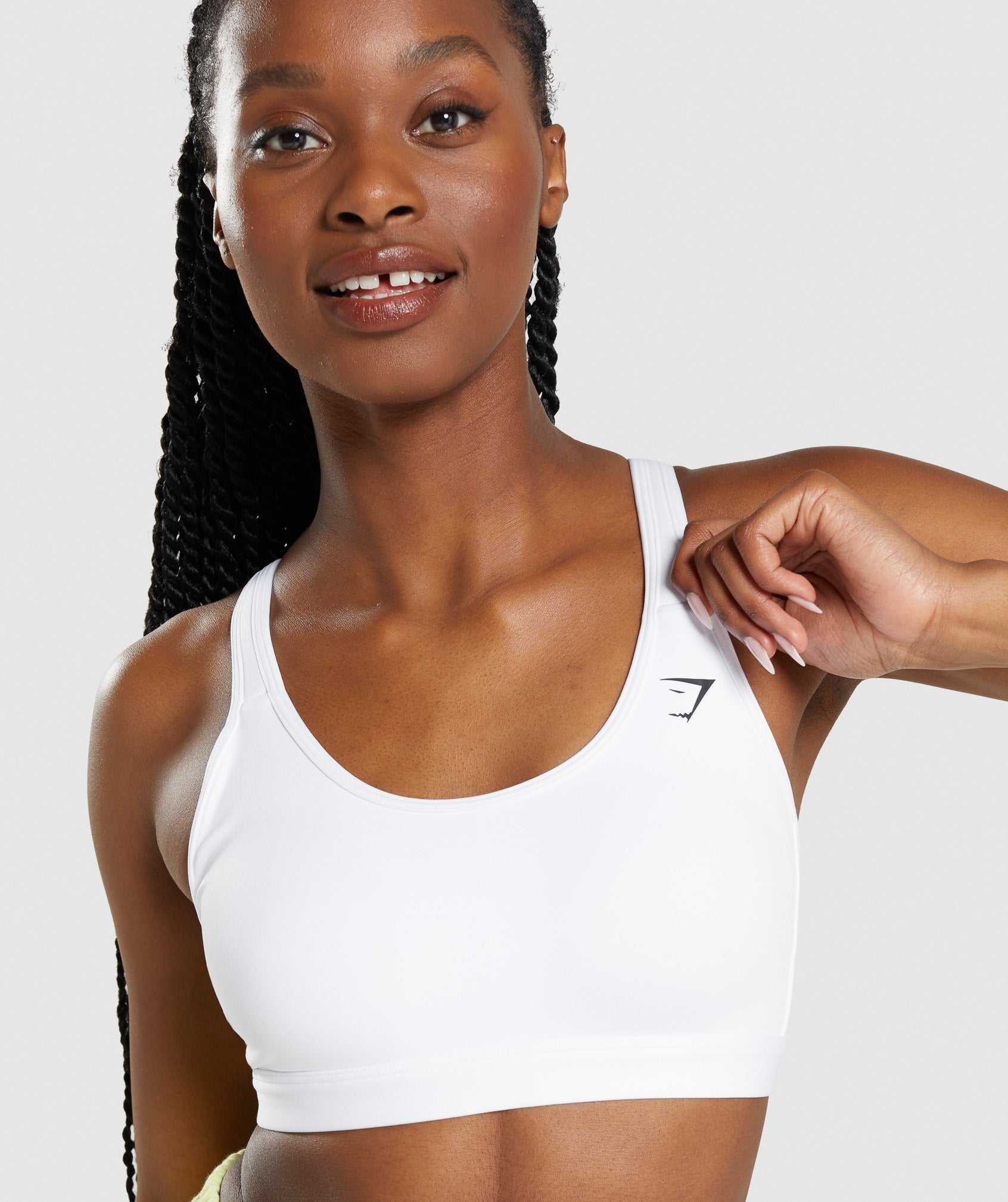 Gymshark Scoop Neck Sport Bh Wit | BUFT42387