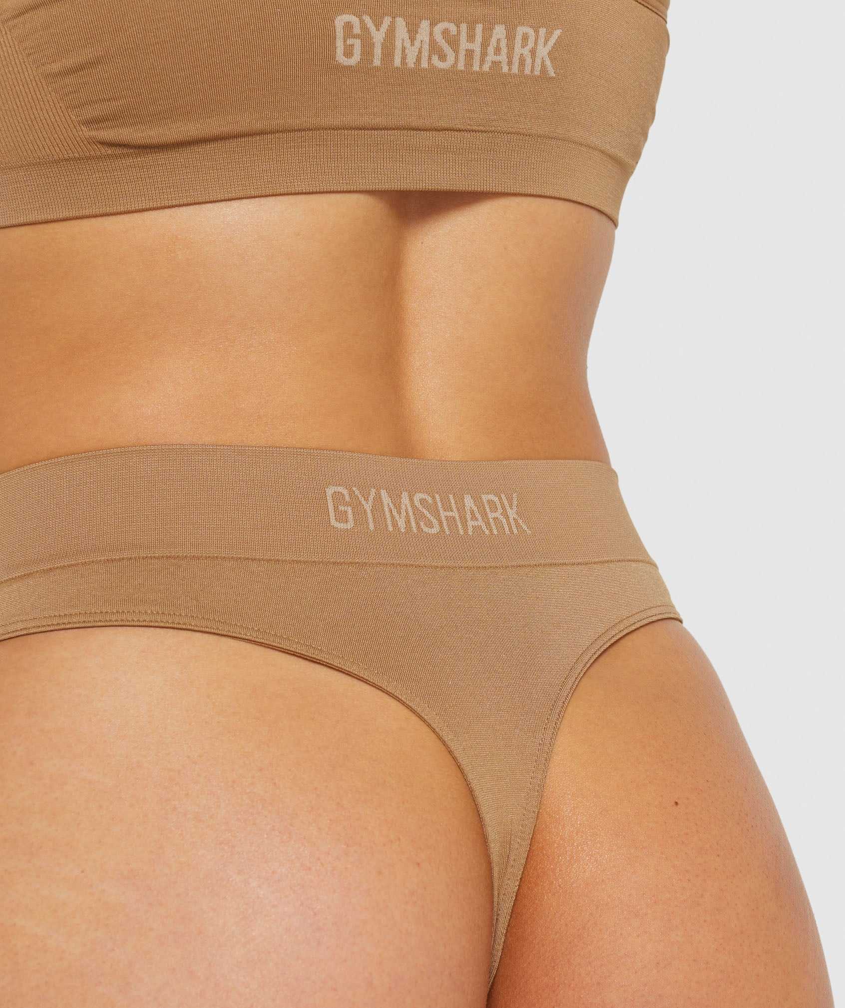 Gymshark Seamless High Rise String Ondergoed Lichtbruin | MRDI17958