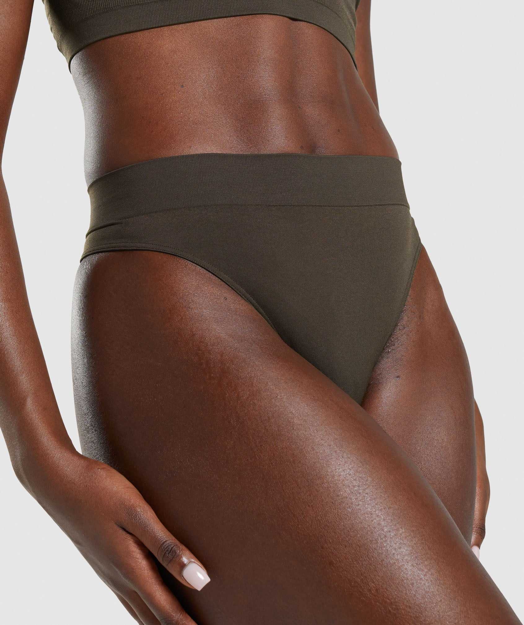 Gymshark Seamless High Rise String Ondergoed Bruin | WZQB45013