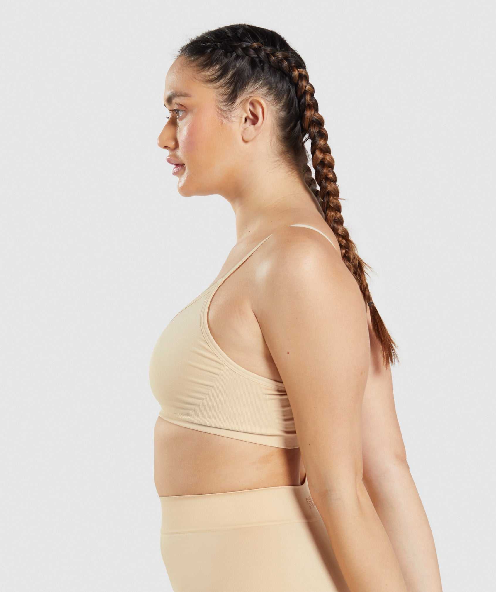 Gymshark Seamless Low Neck Bralette Ondergoed Lichtbruin | EYMV52748