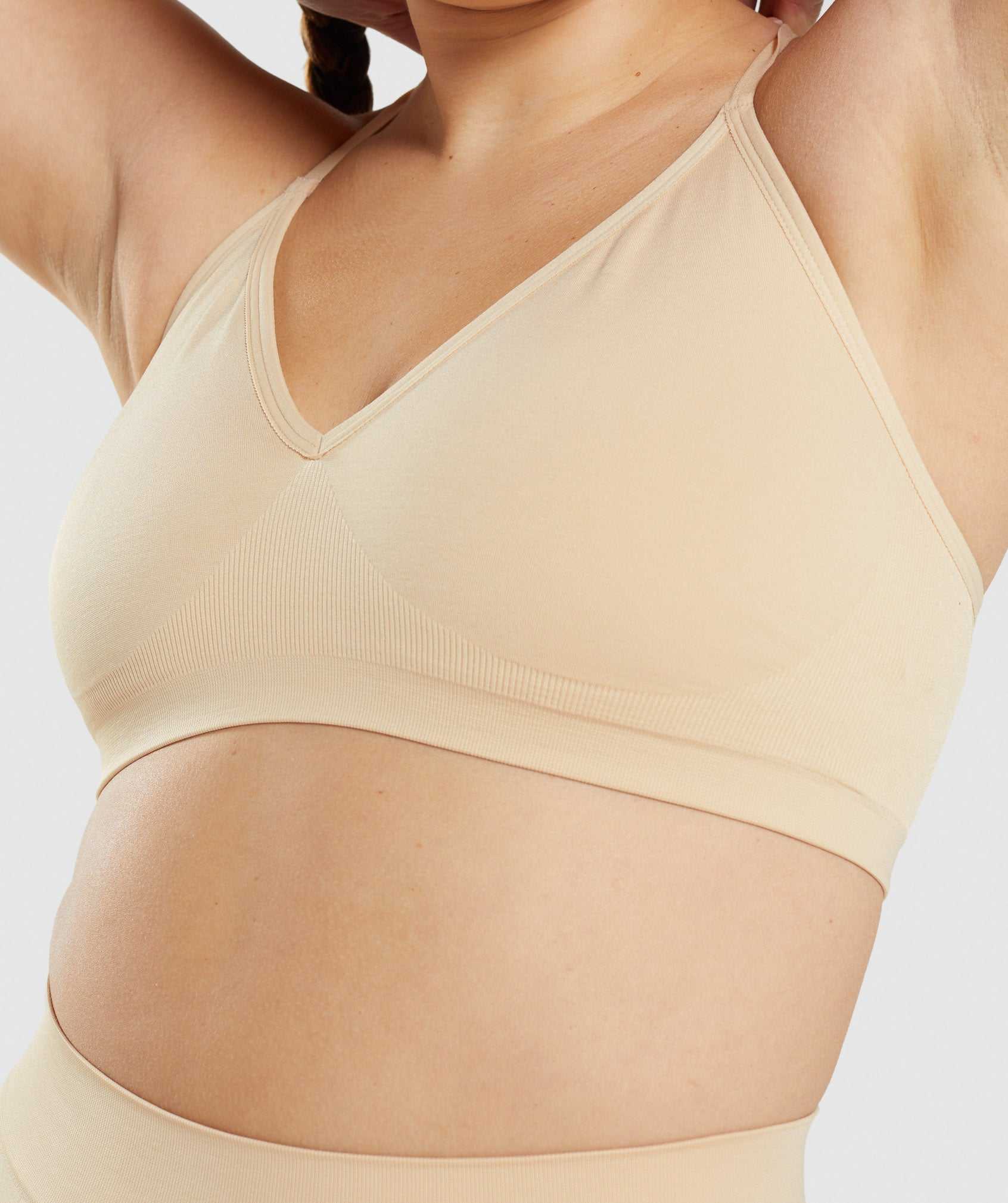 Gymshark Seamless Low Neck Bralette Ondergoed Lichtbruin | EYMV52748