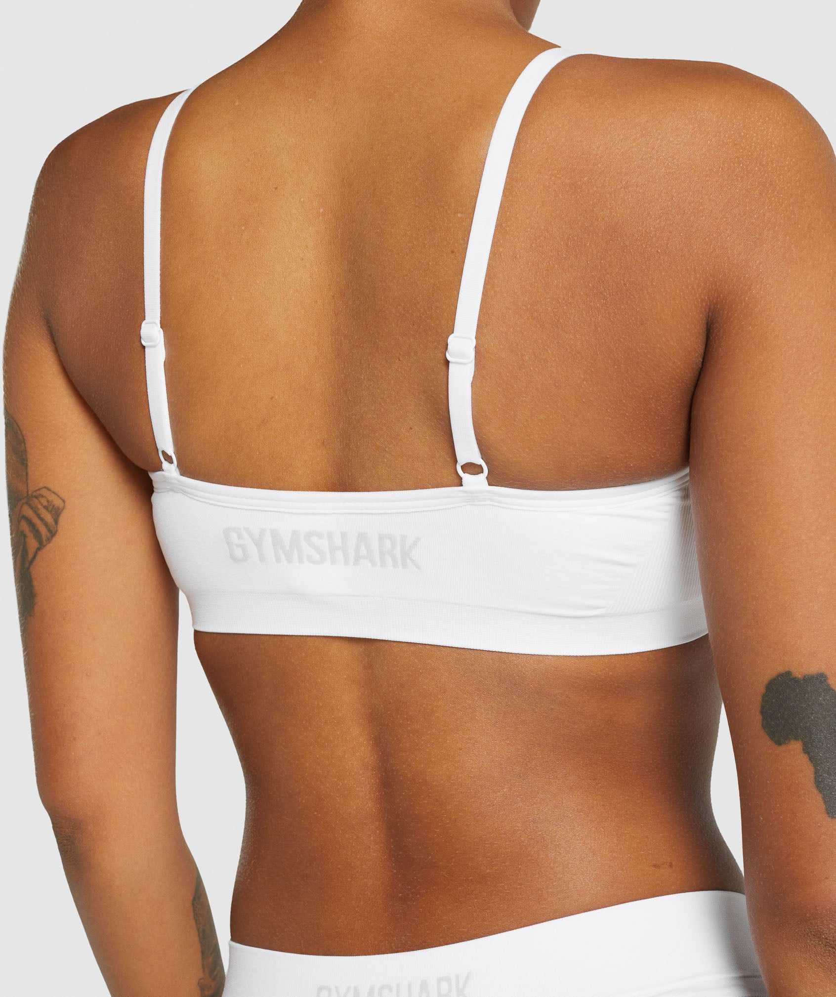 Gymshark Seamless Low Neck Bralette Ondergoed Wit | OCED32478