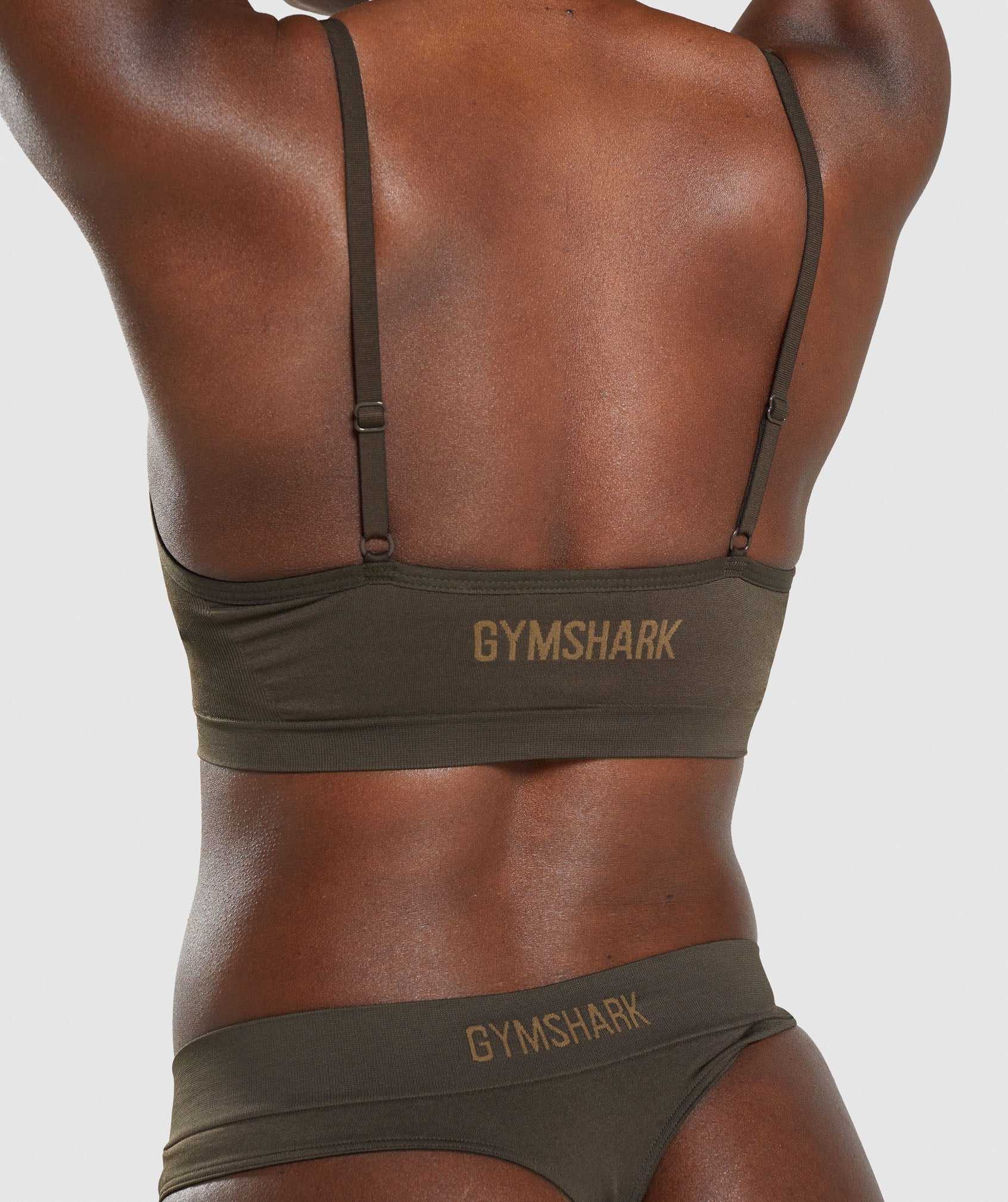 Gymshark Seamless Low Neck Bralette Ondergoed Bruin | QOPW86150