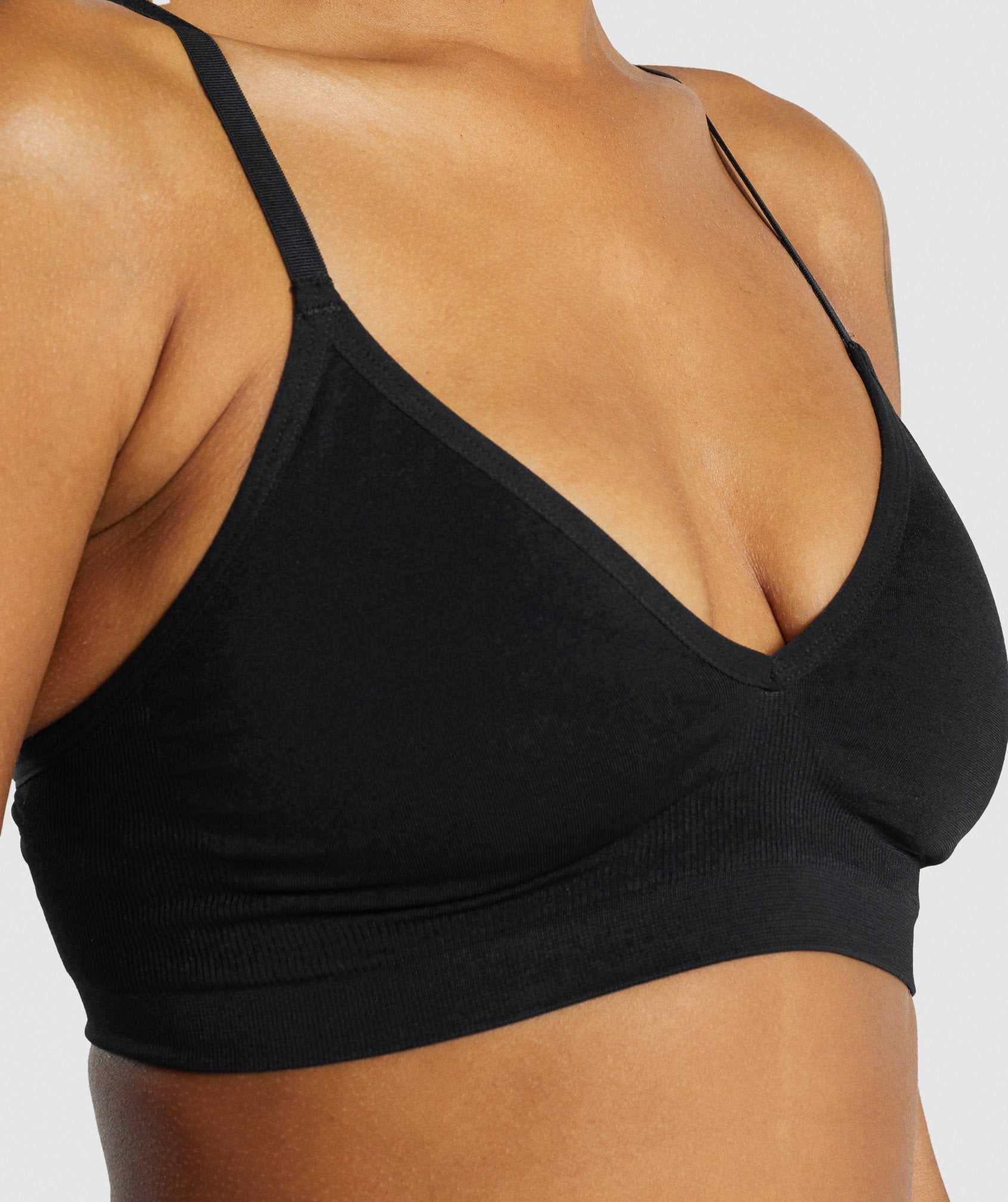 Gymshark Seamless Low Neck Bralette Ondergoed Zwart | ZCXY69147