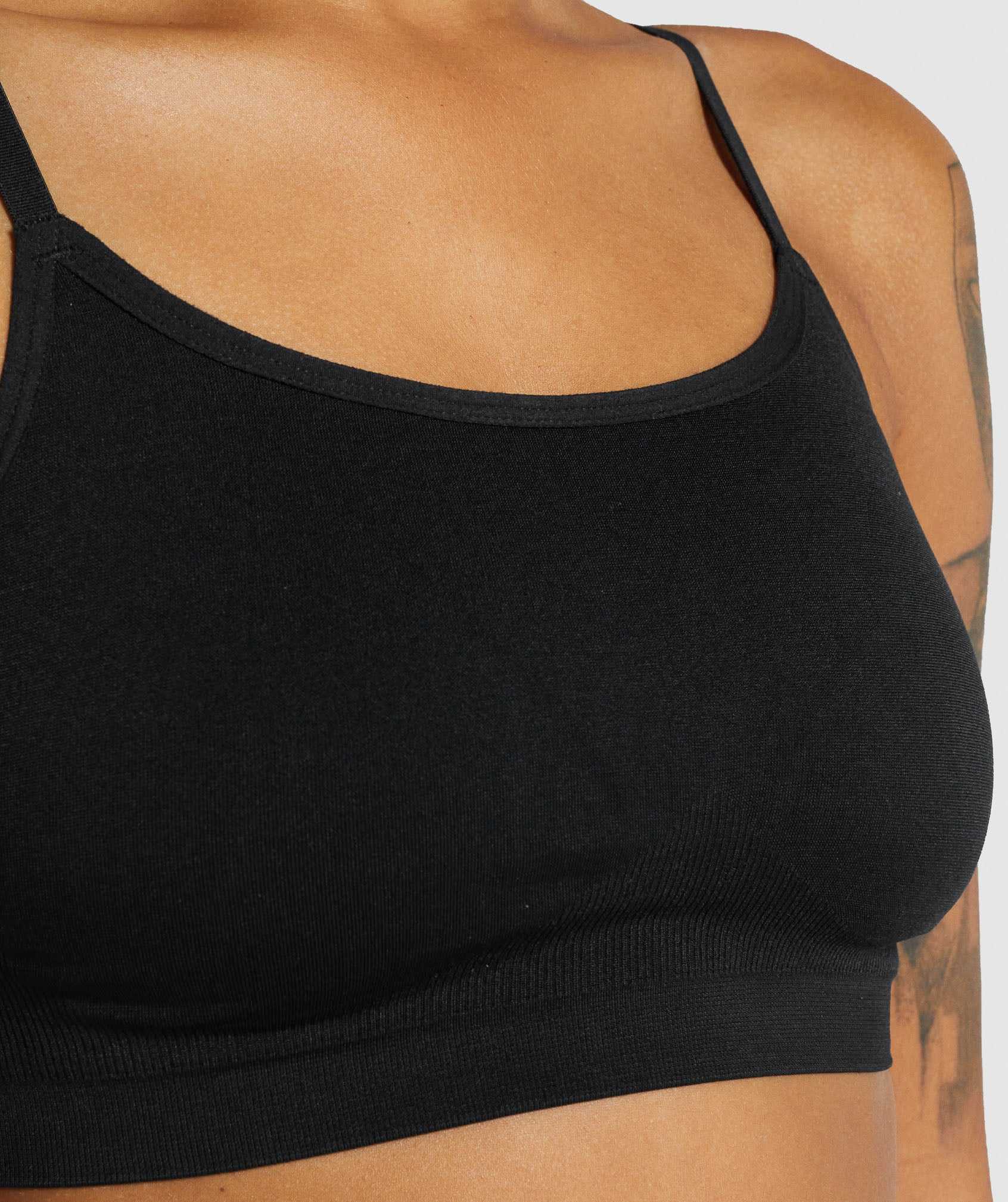 Gymshark Seamless Scoop Neck Bralette- Black Ondergoed Zwart | CAJL50648