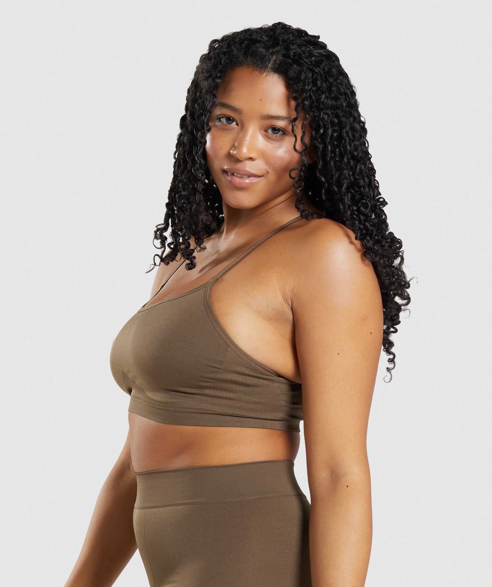 Gymshark Seamless Scoop Neck Bralette Ondergoed Bruin | BRHX58629