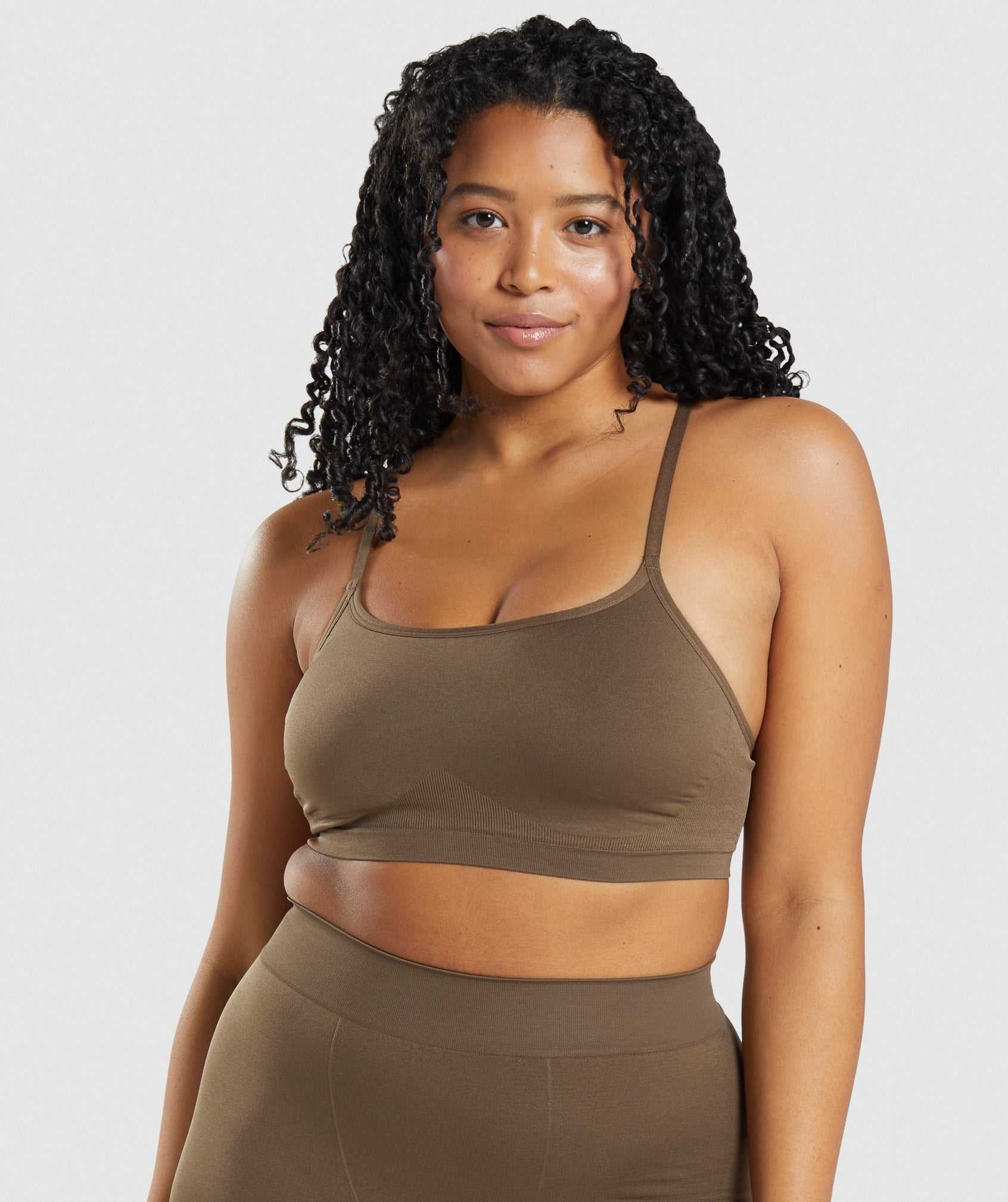 Gymshark Seamless Scoop Neck Bralette Ondergoed Bruin | BRHX58629