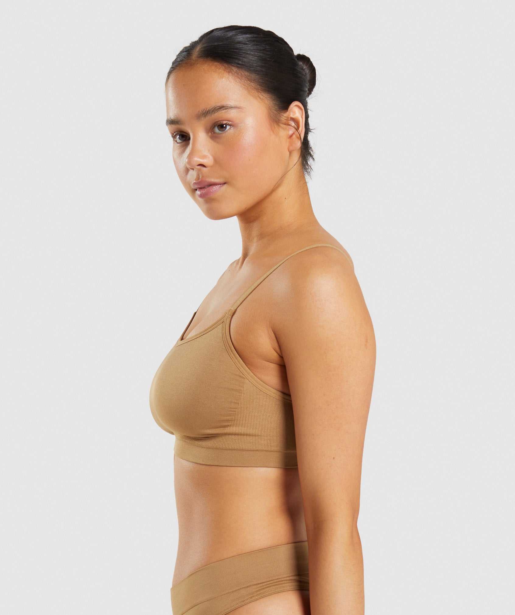 Gymshark Seamless Scoop Neck Bralette Ondergoed Lichtbruin | ICDV23187