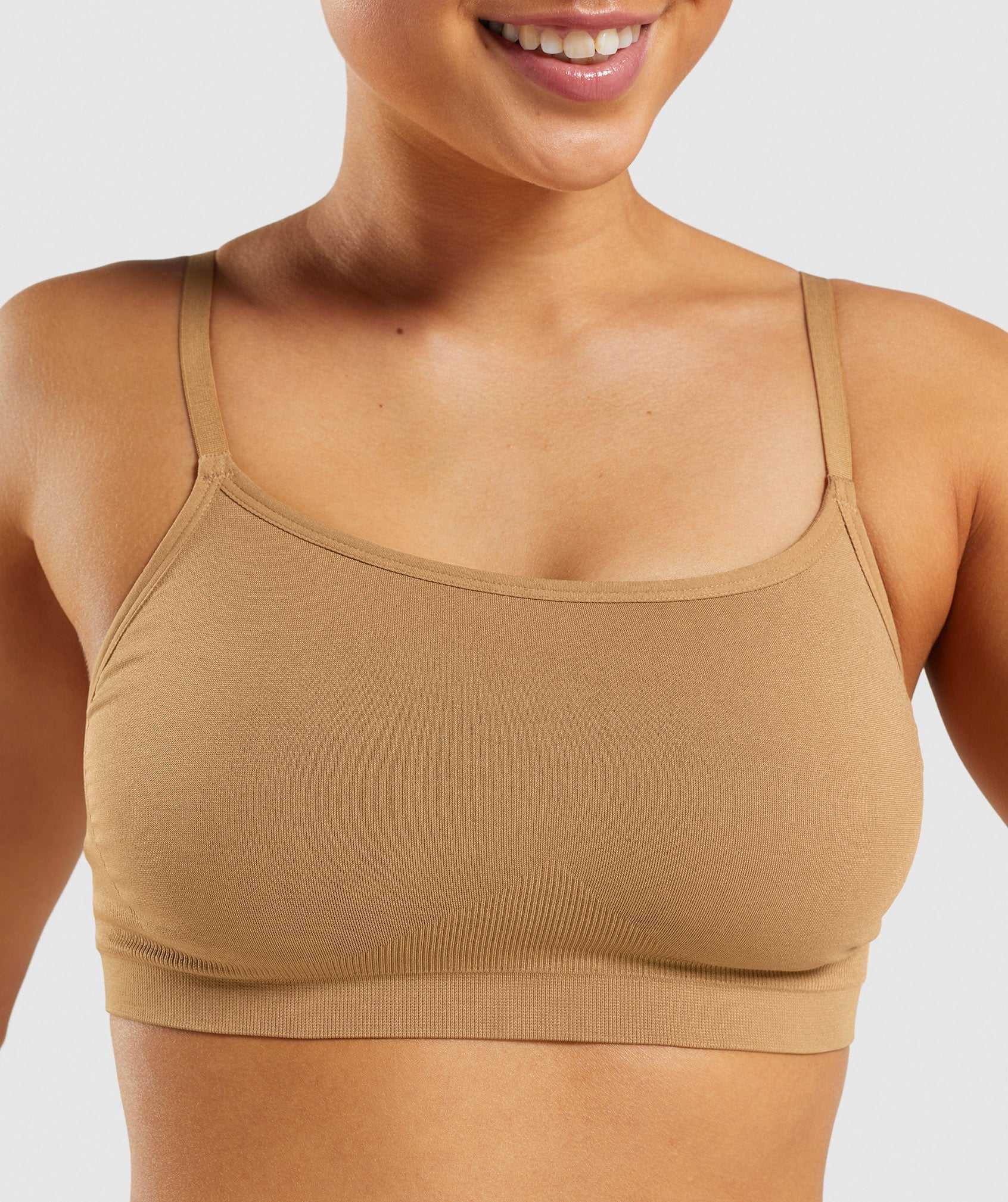 Gymshark Seamless Scoop Neck Bralette Ondergoed Lichtbruin | ICDV23187