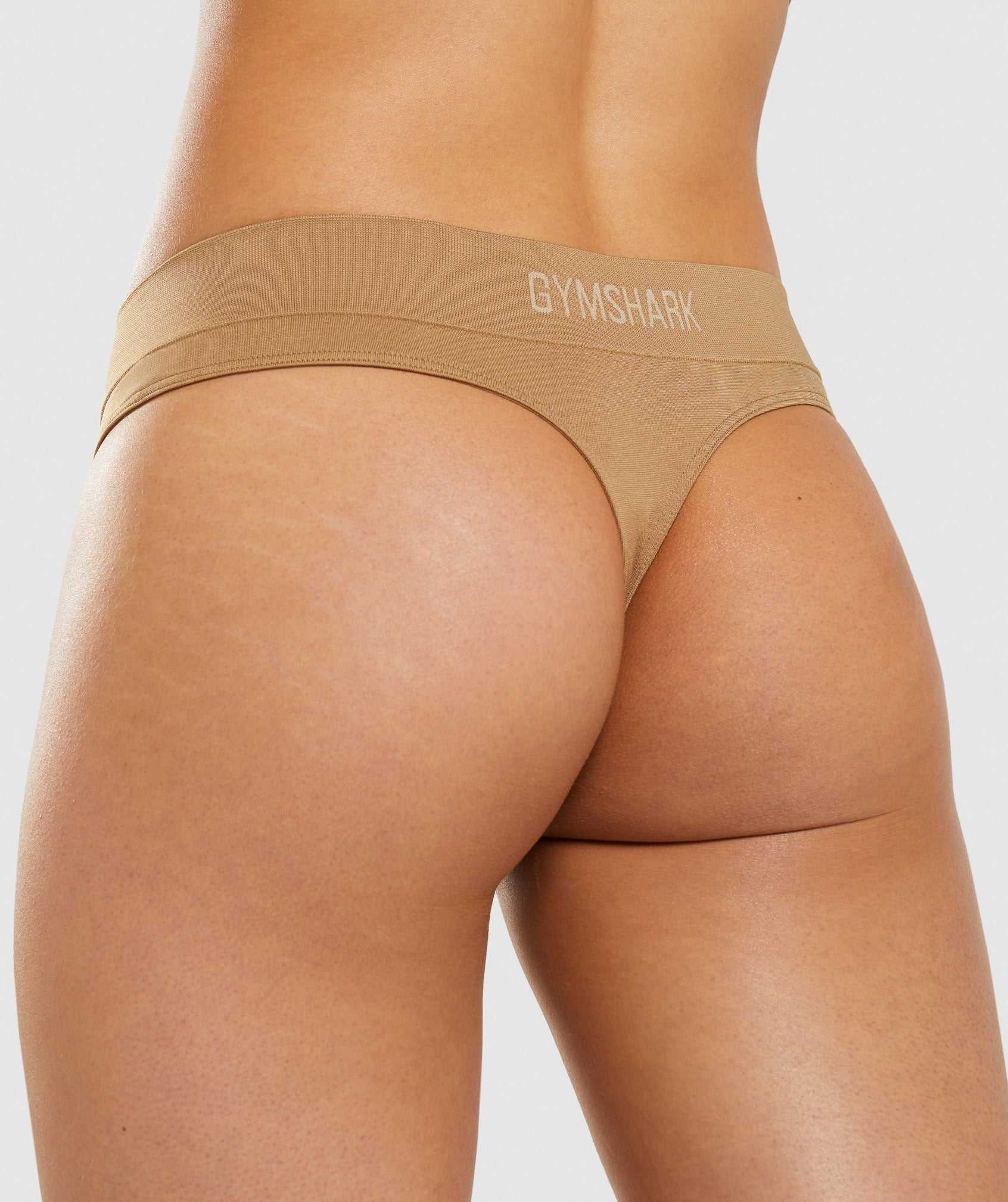 Gymshark Seamless String Ondergoed Lichtbruin | GRYZ72964