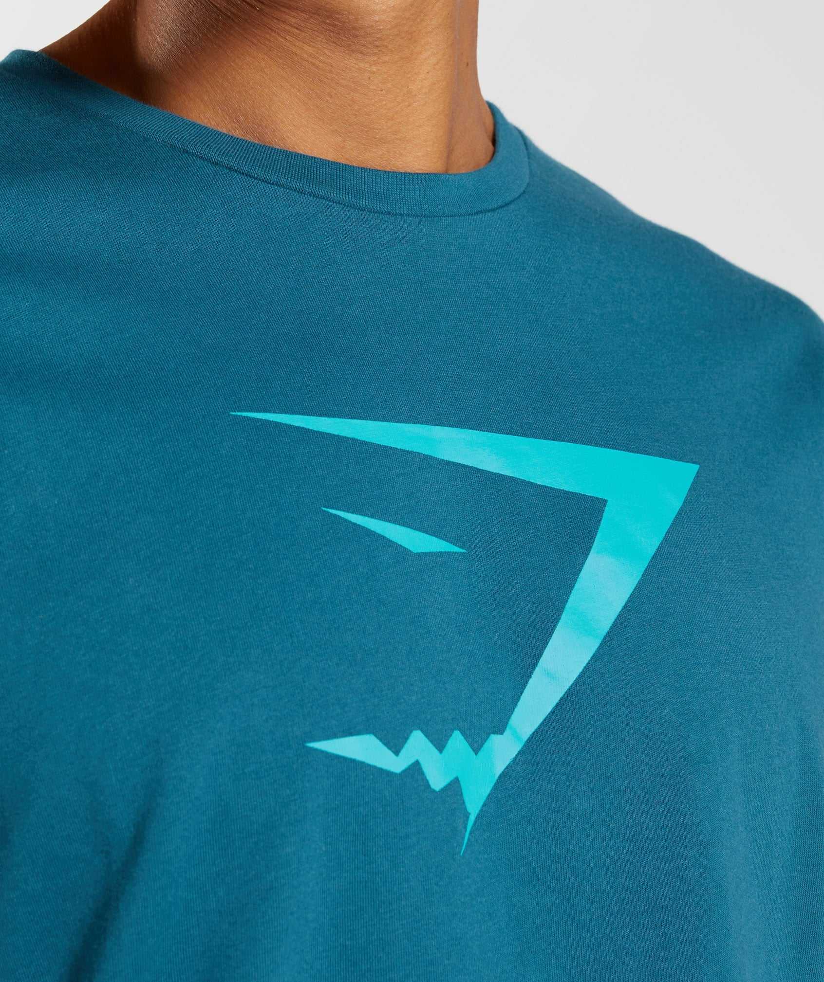 Gymshark Sharkhead Infill T-shirts Blauw | TDGK89201