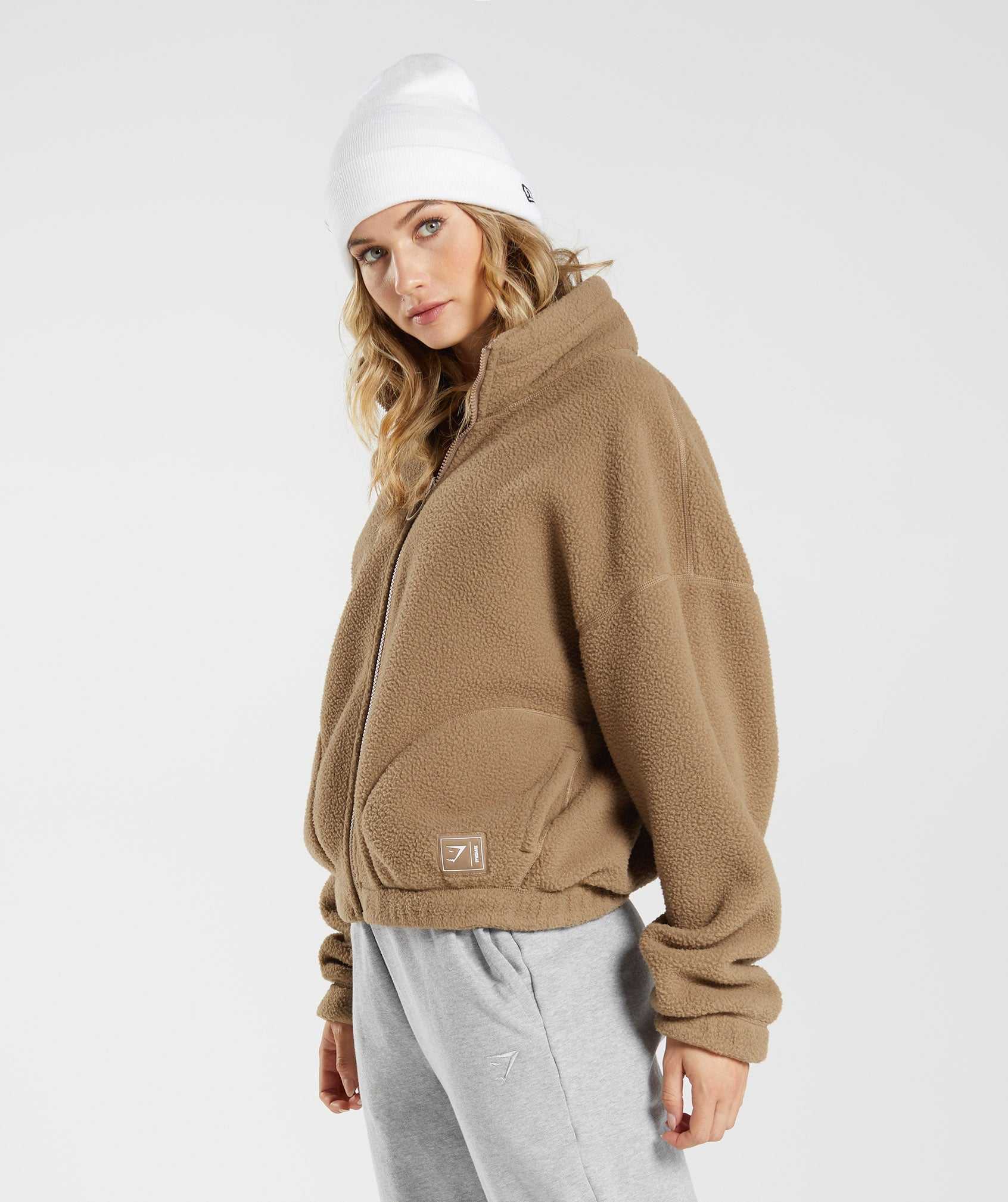 Gymshark Sherpa Jassen Lichtbruin | JITL97850