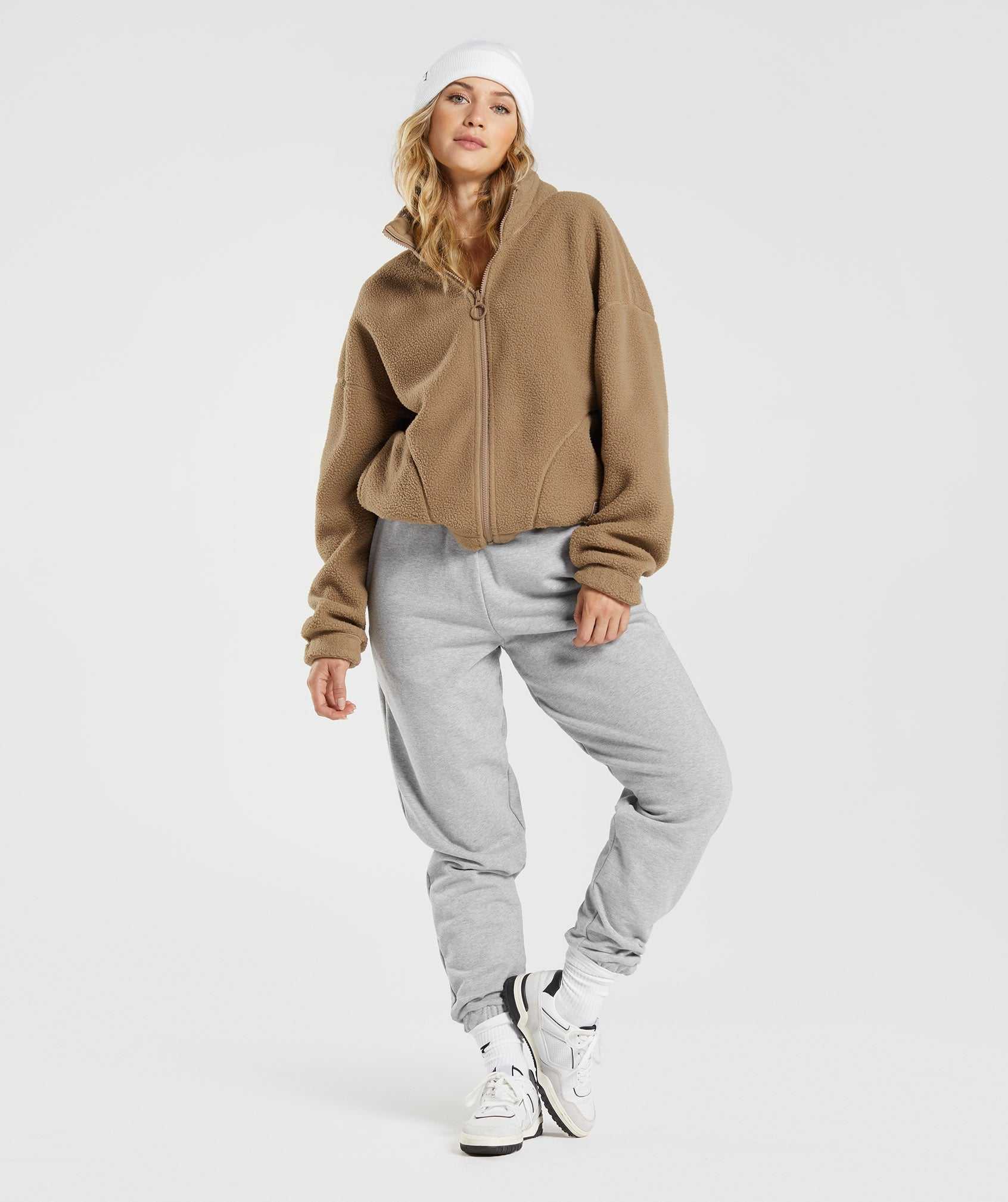 Gymshark Sherpa Jassen Lichtbruin | JITL97850