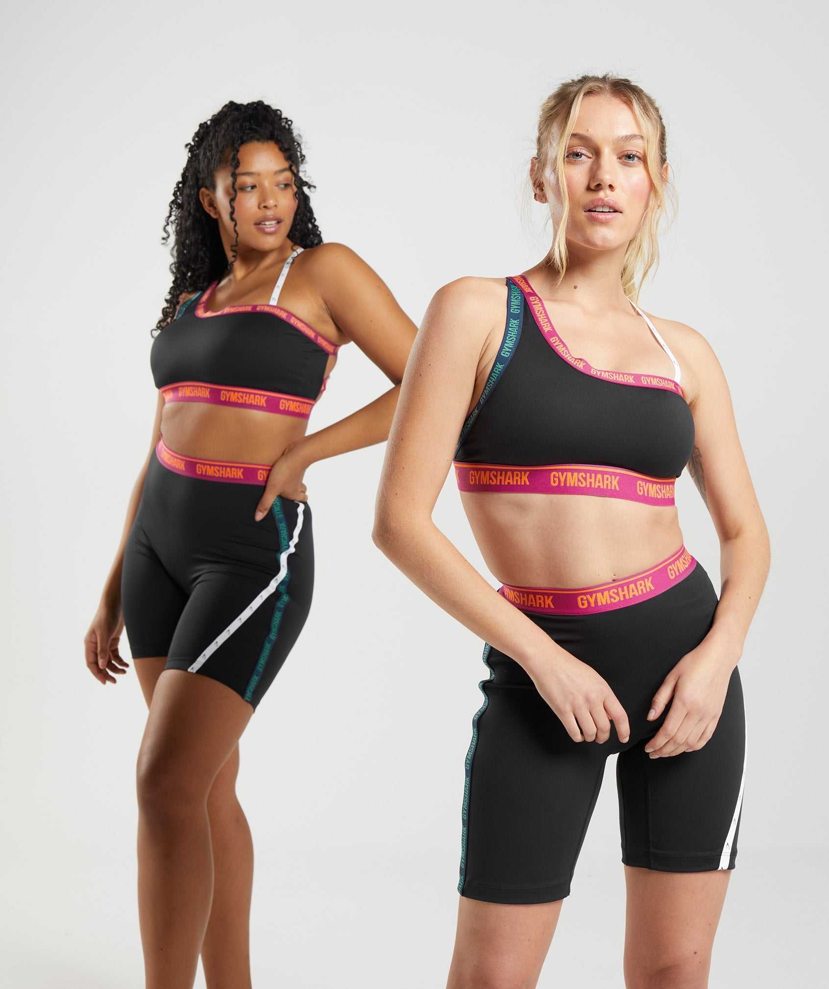 Gymshark Strike Sport Bh Zwart Roze Groen | EQZS09156