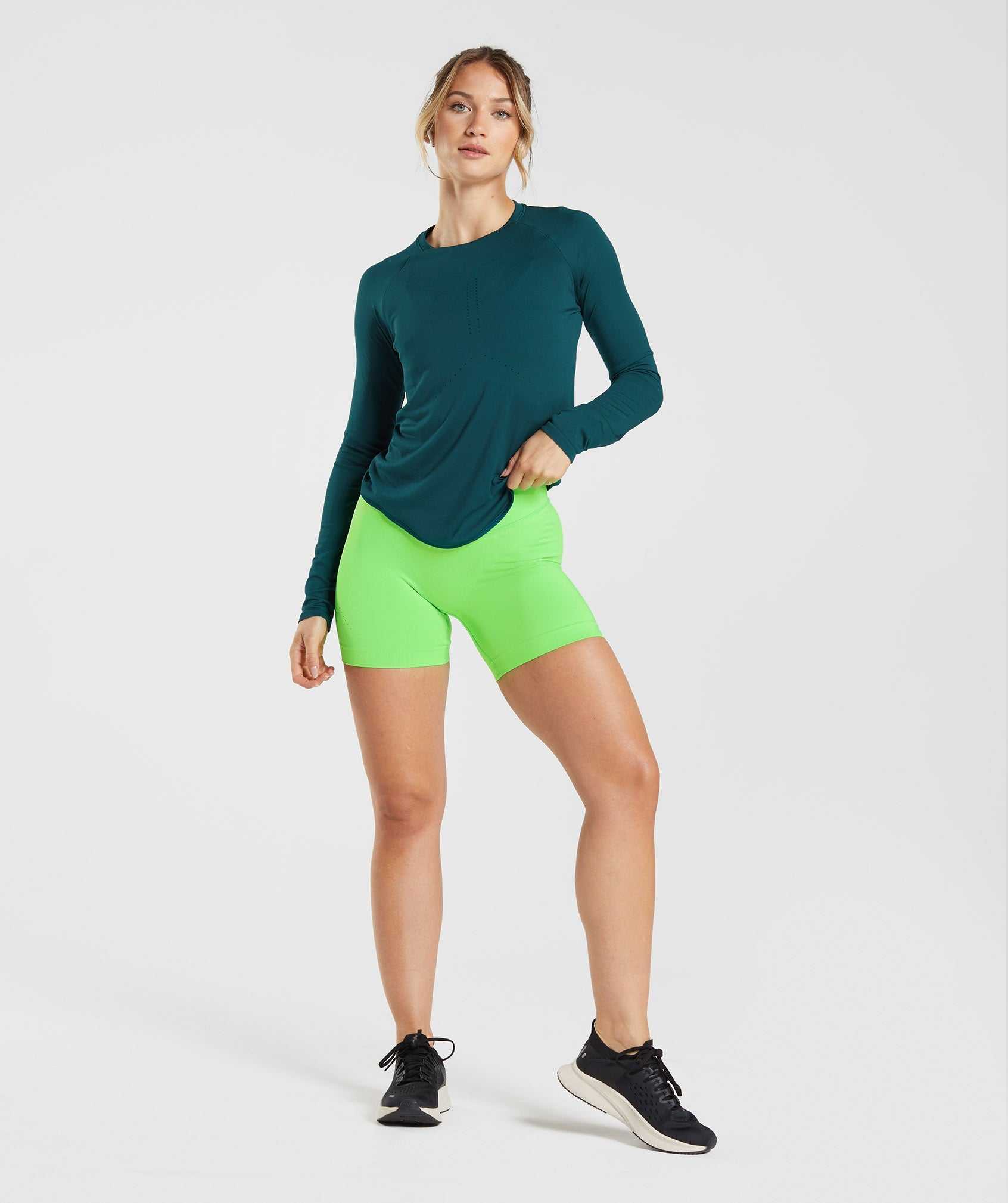 Gymshark Sweat Seamless Long Sleeve Topjes Turquoise | GTXE72591