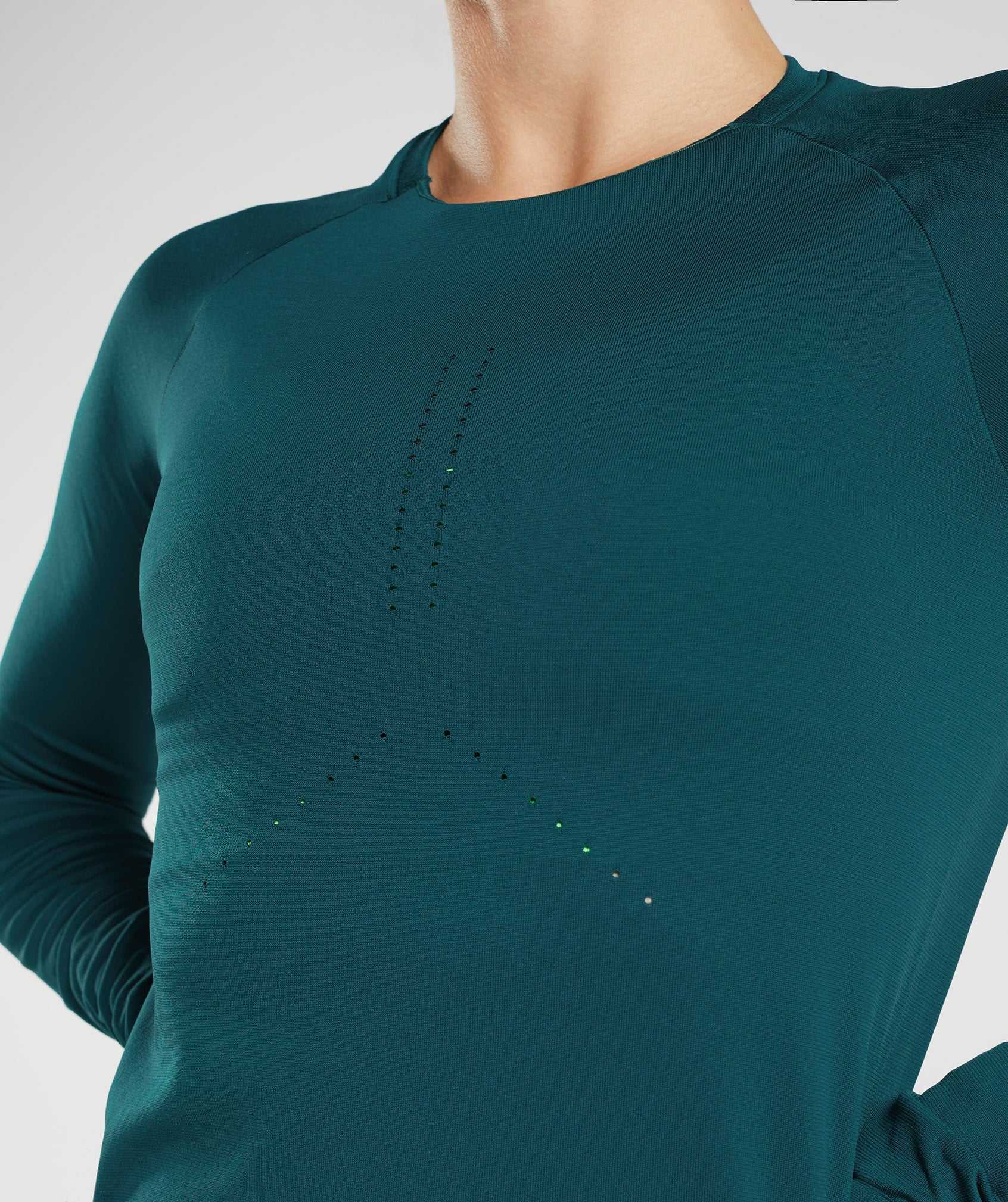 Gymshark Sweat Seamless Long Sleeve Topjes Turquoise | GTXE72591