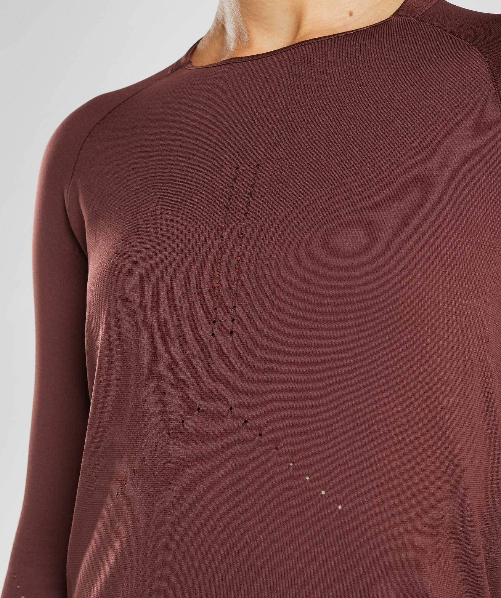 Gymshark Sweat Seamless Long Sleeve Topjes Bordeaux | JXLZ03975